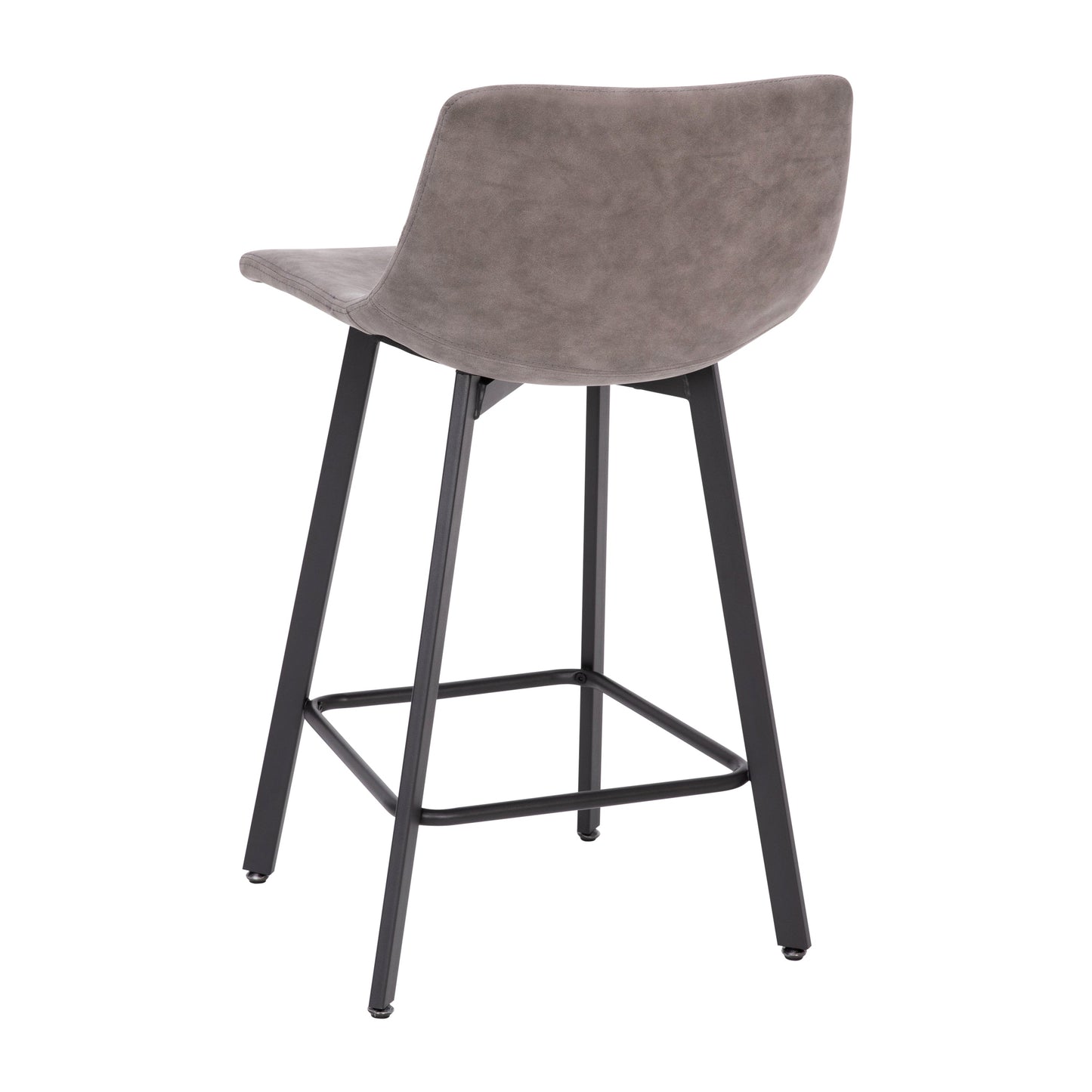 2PK 24" Gray Leather Stools CH-212069-24-GY-GG