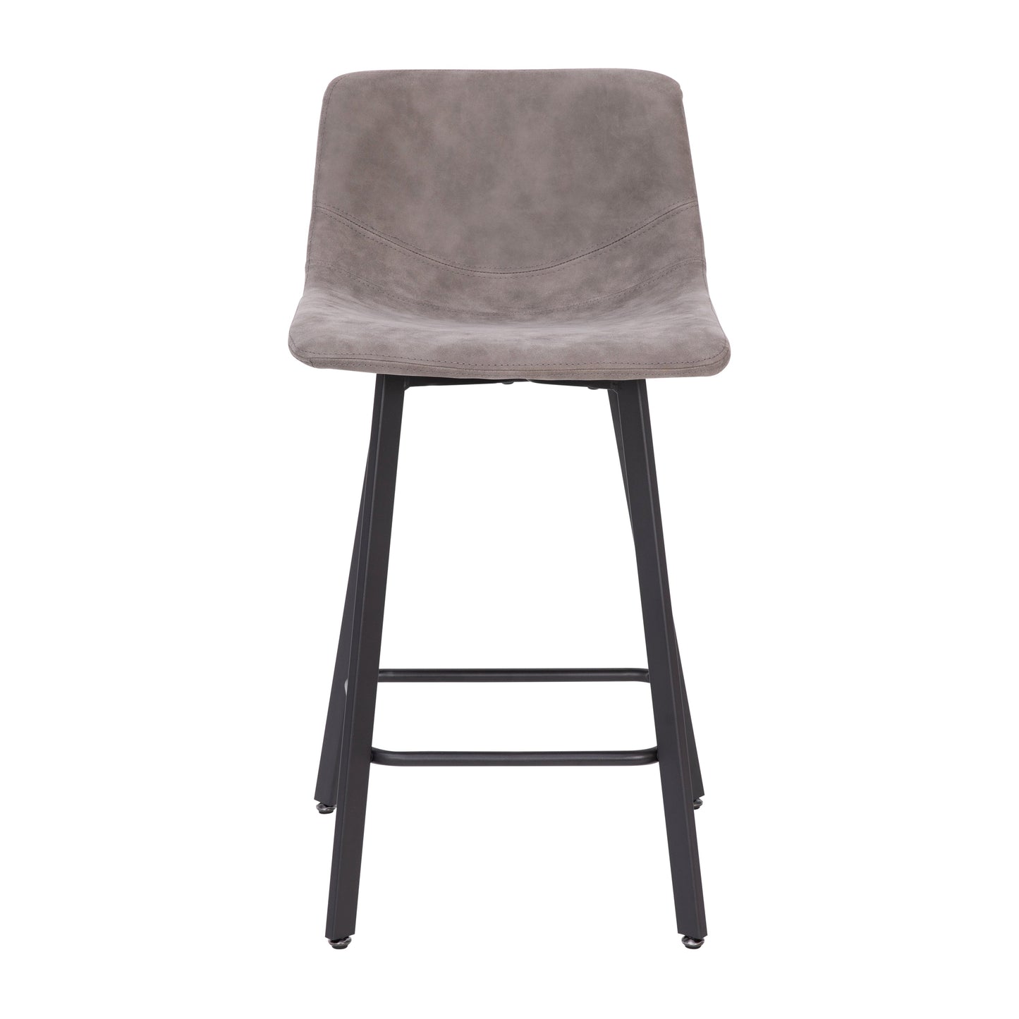 2PK 24" Gray Leather Stools CH-212069-24-GY-GG