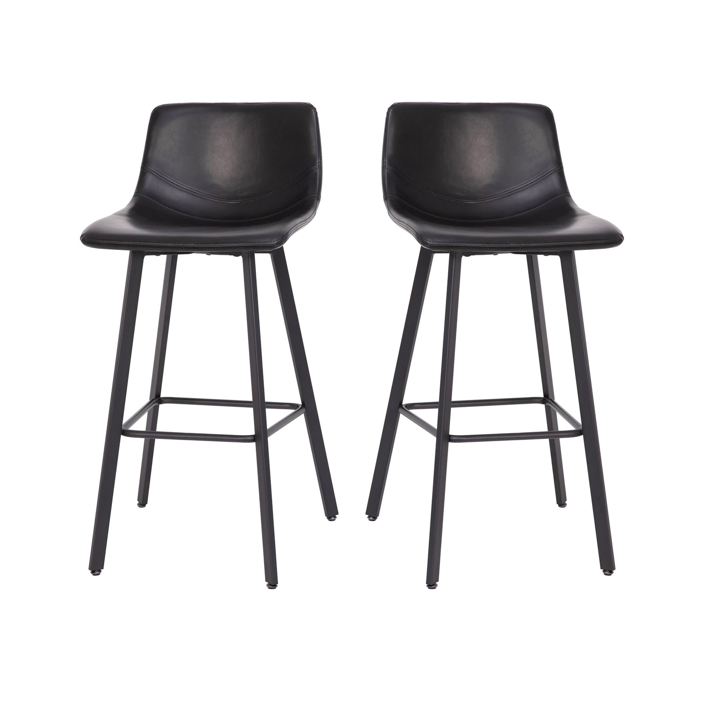 2PK 30" Black Leather Stools CH-212069-30-BK-GG