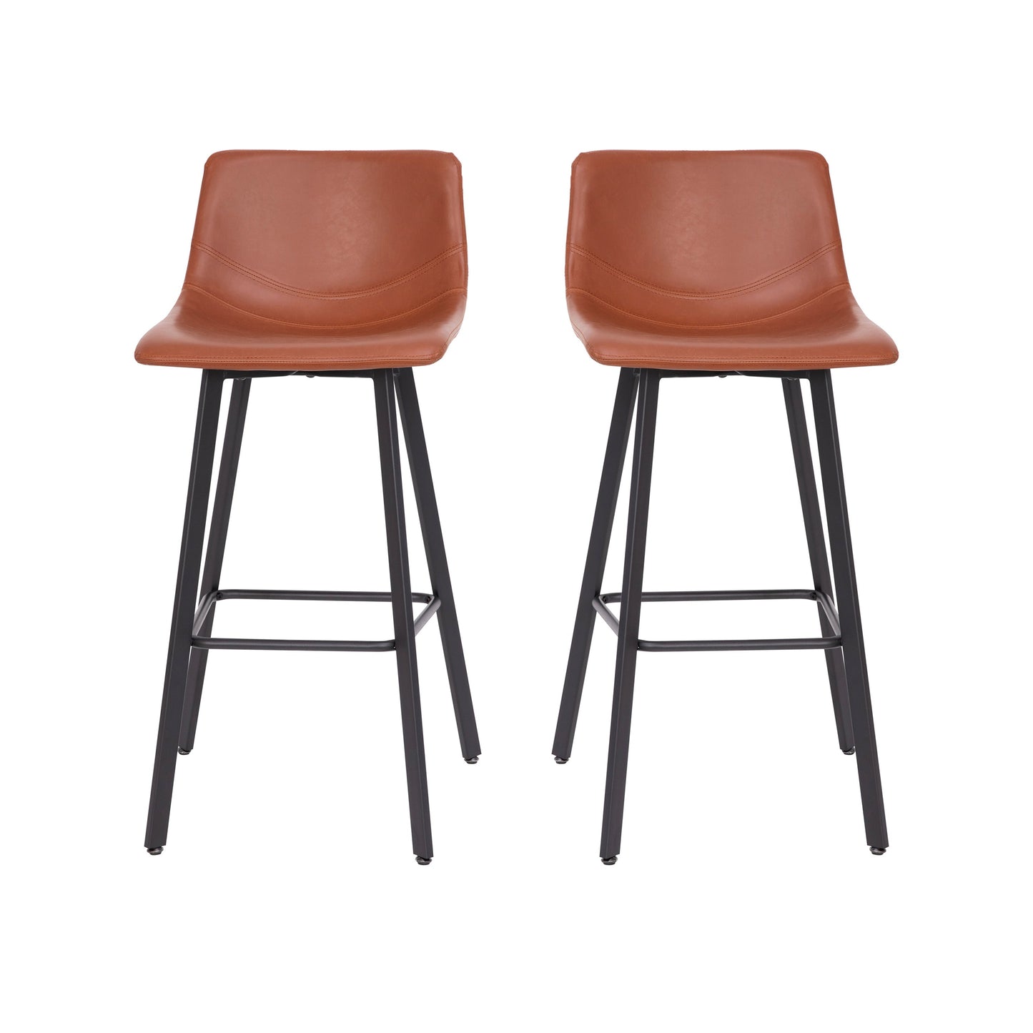 2PK 30" Cognac Leather Stools CH-212069-30-BR-GG