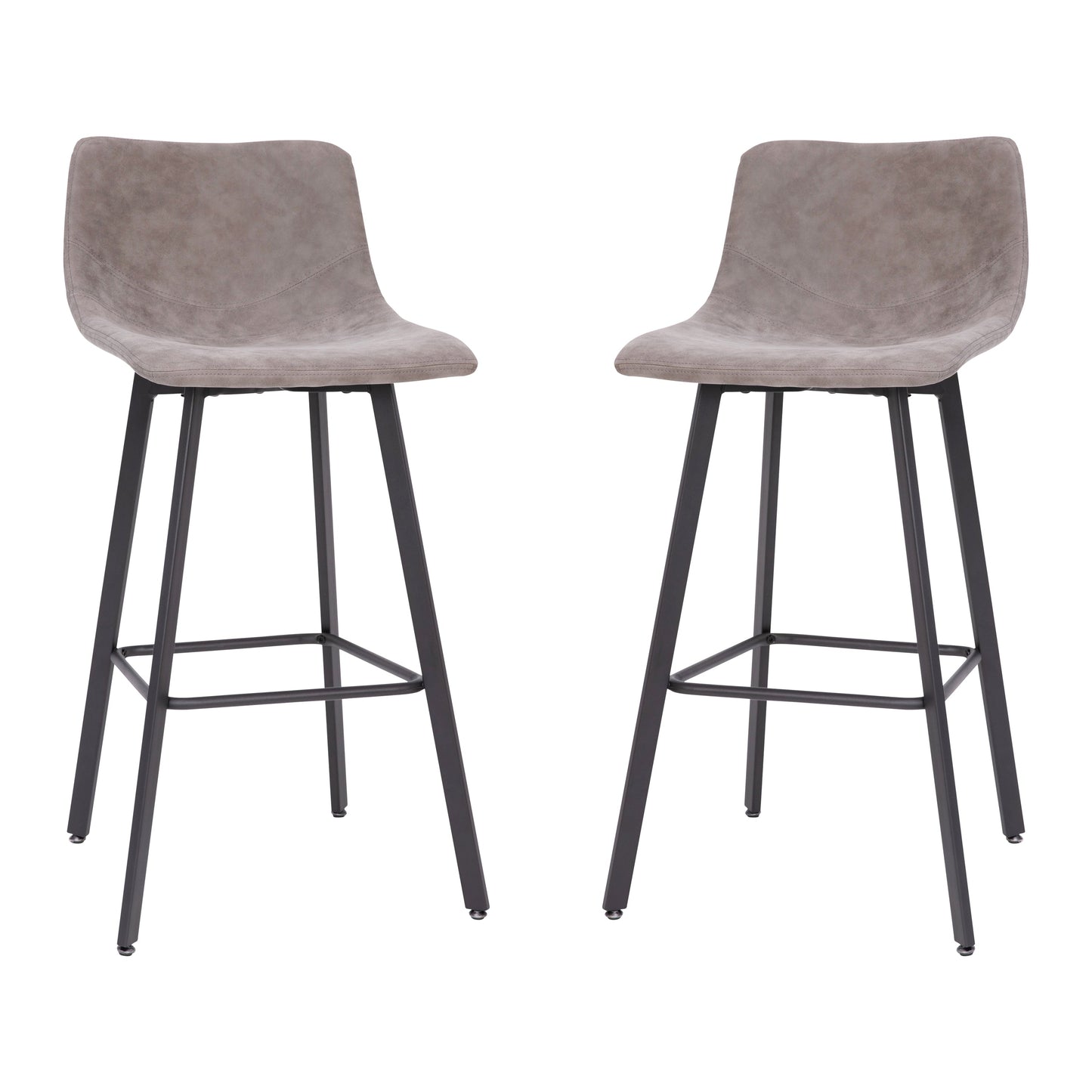 2PK 30" Gray Leather Stools CH-212069-30-GY-GG