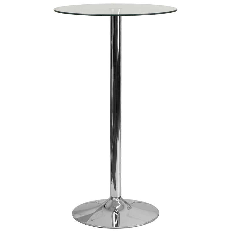 23.75RD Glass Table-41.75 Base CH-3-GG