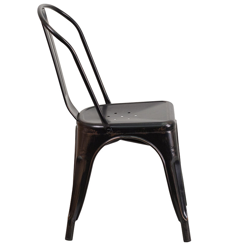 Aged Black Metal Outdoor Chair CH-31230-BQ-GG