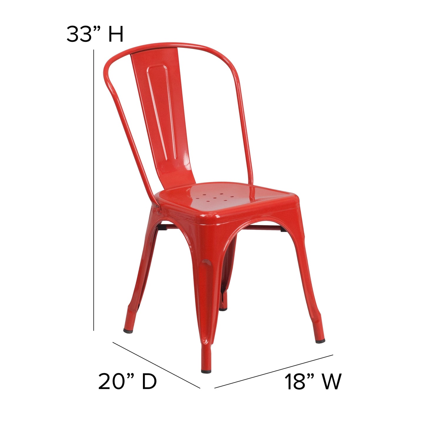 Stackable Metal Dining Chair for Indoor or Outdoor Use