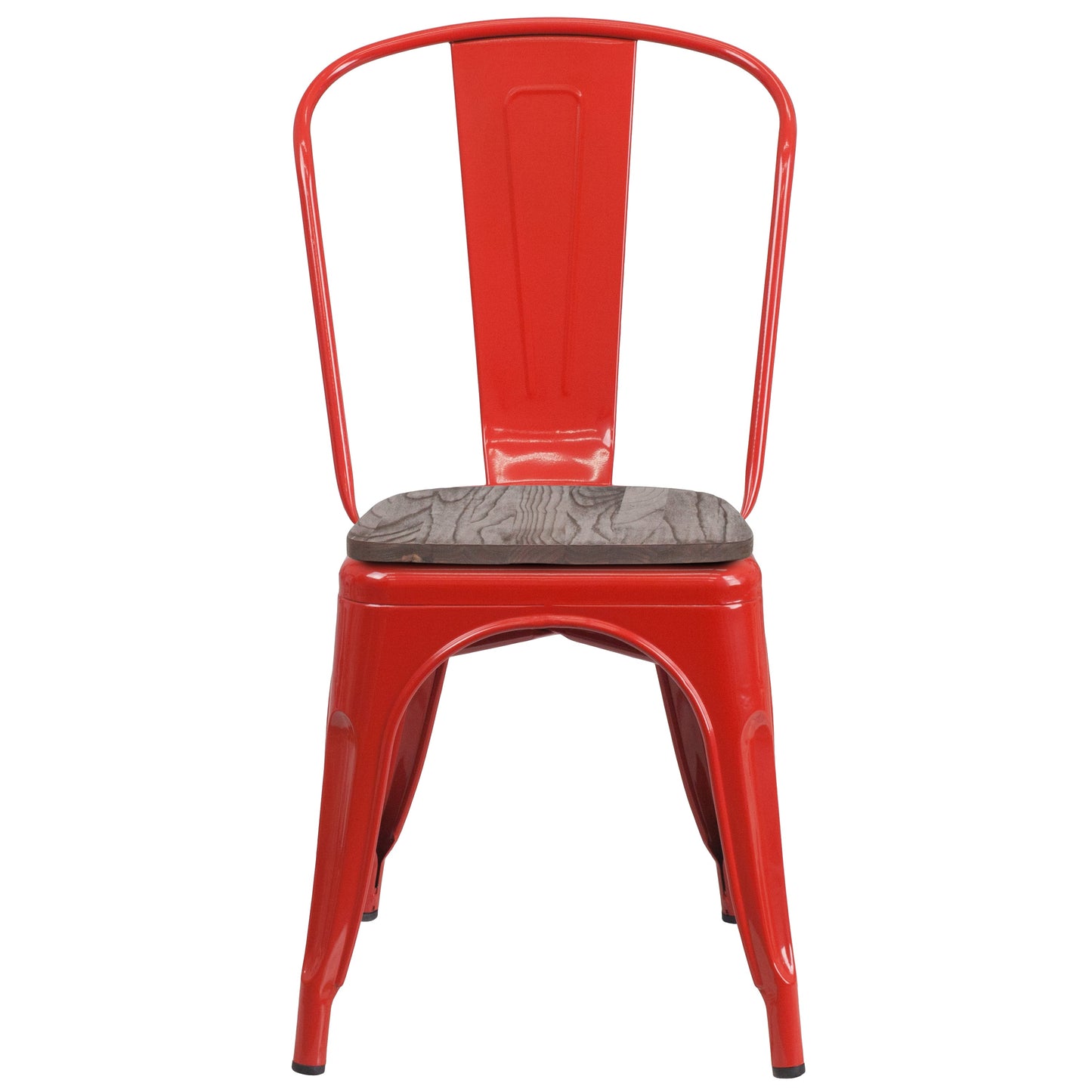 Red Metal Stack Chair CH-31230-RED-WD-GG