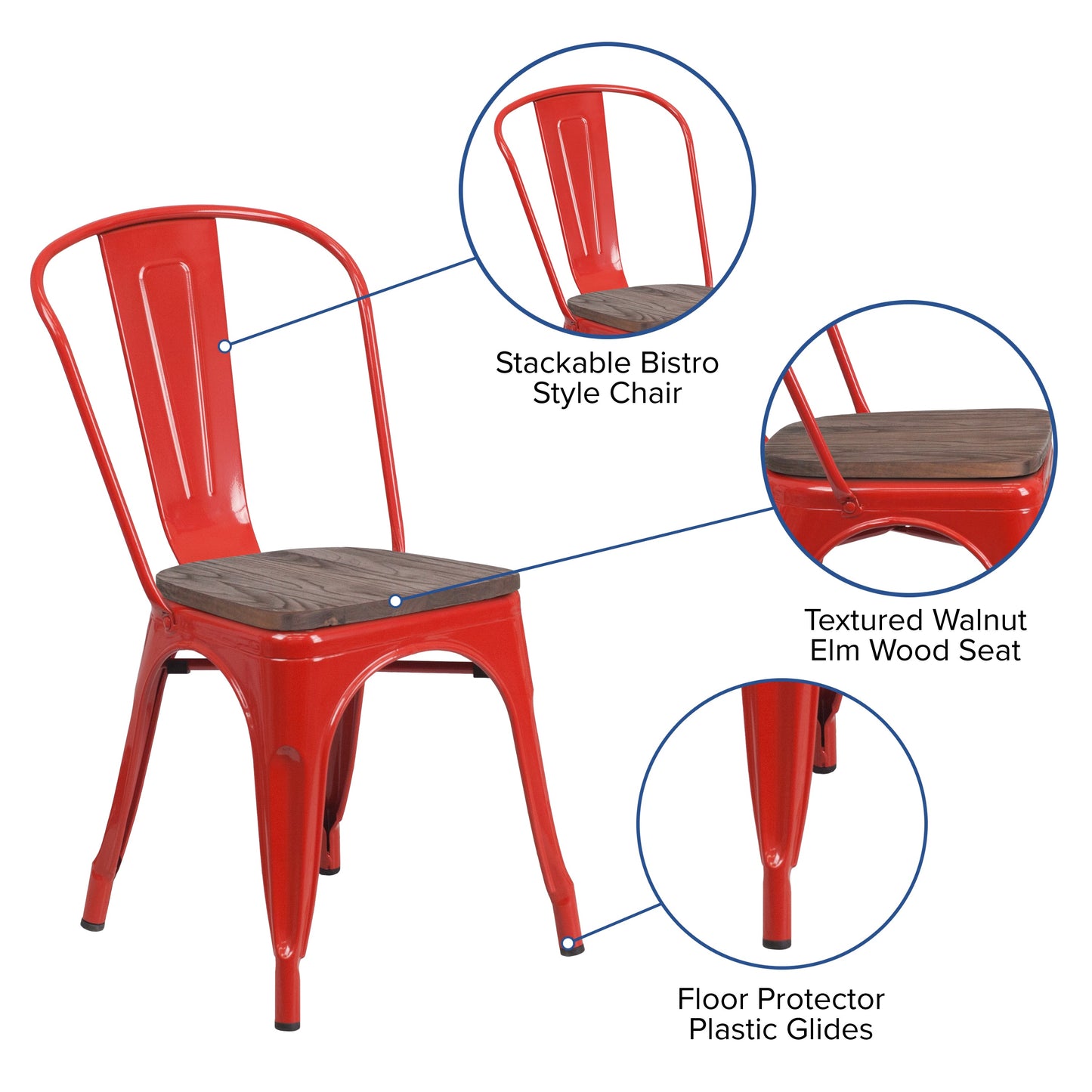 Stackable Metal Dining Chair for Indoor Spaces