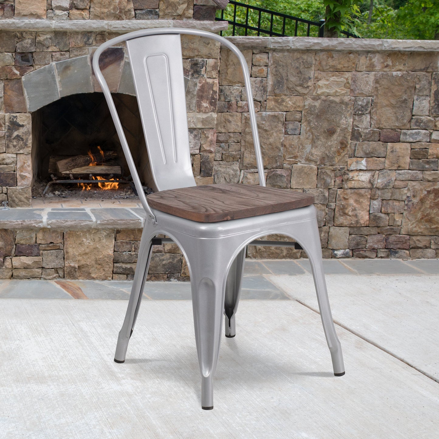 Stackable Metal Dining Chair for Indoor Spaces