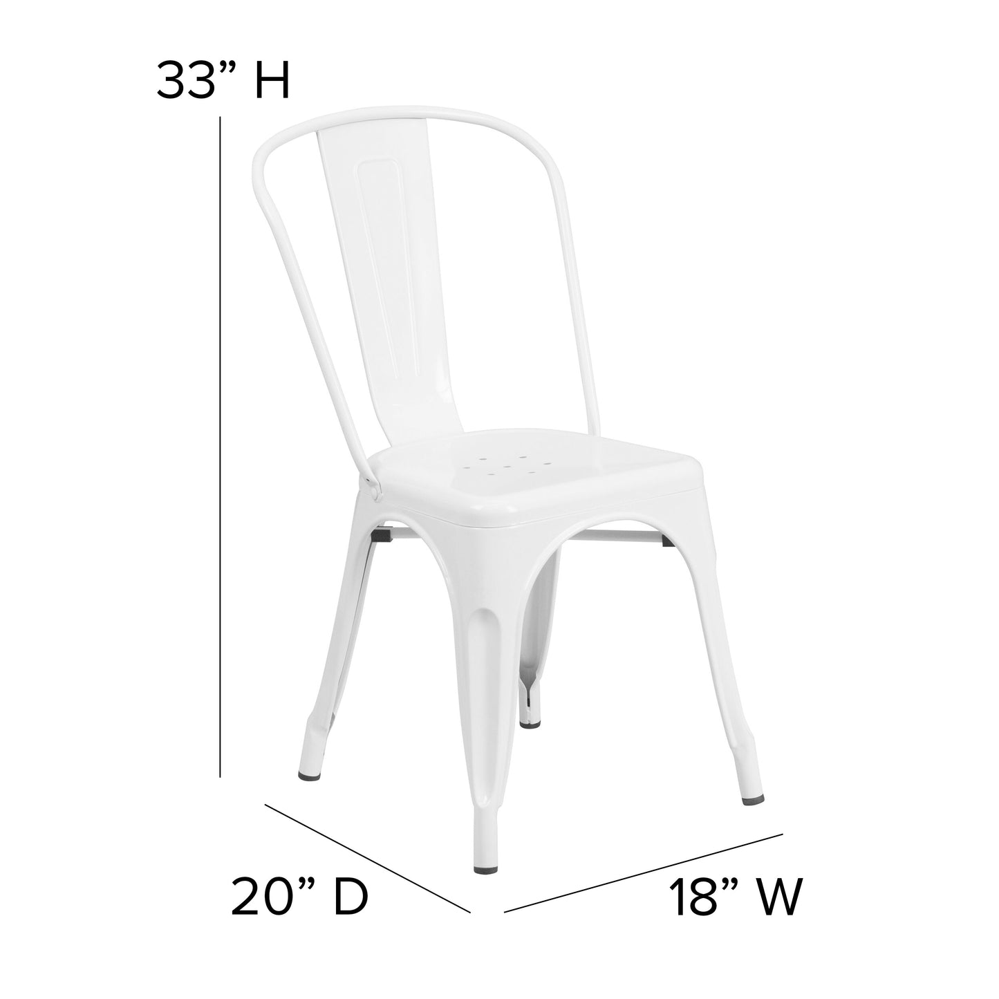 Stackable Metal Dining Chair for Indoor or Outdoor Use