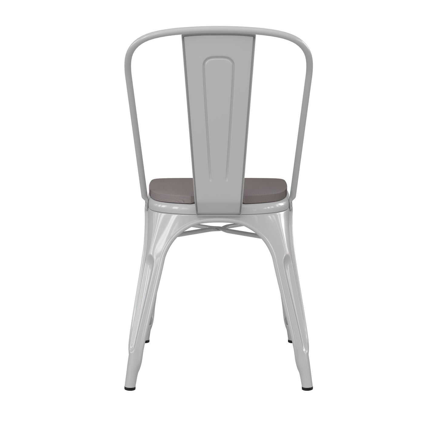 White Metal Chair-Gray Seat CH-31230-WH-PL1G-GG