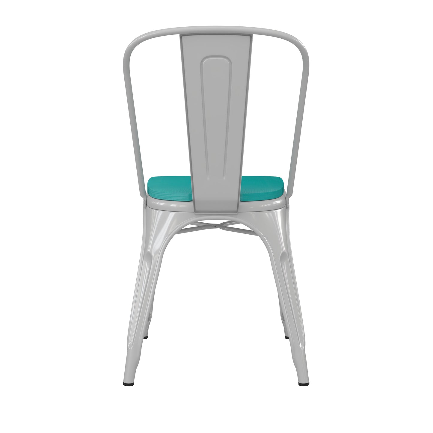 White Metal Chair-Mint Seat CH-31230-WH-PL1M-GG