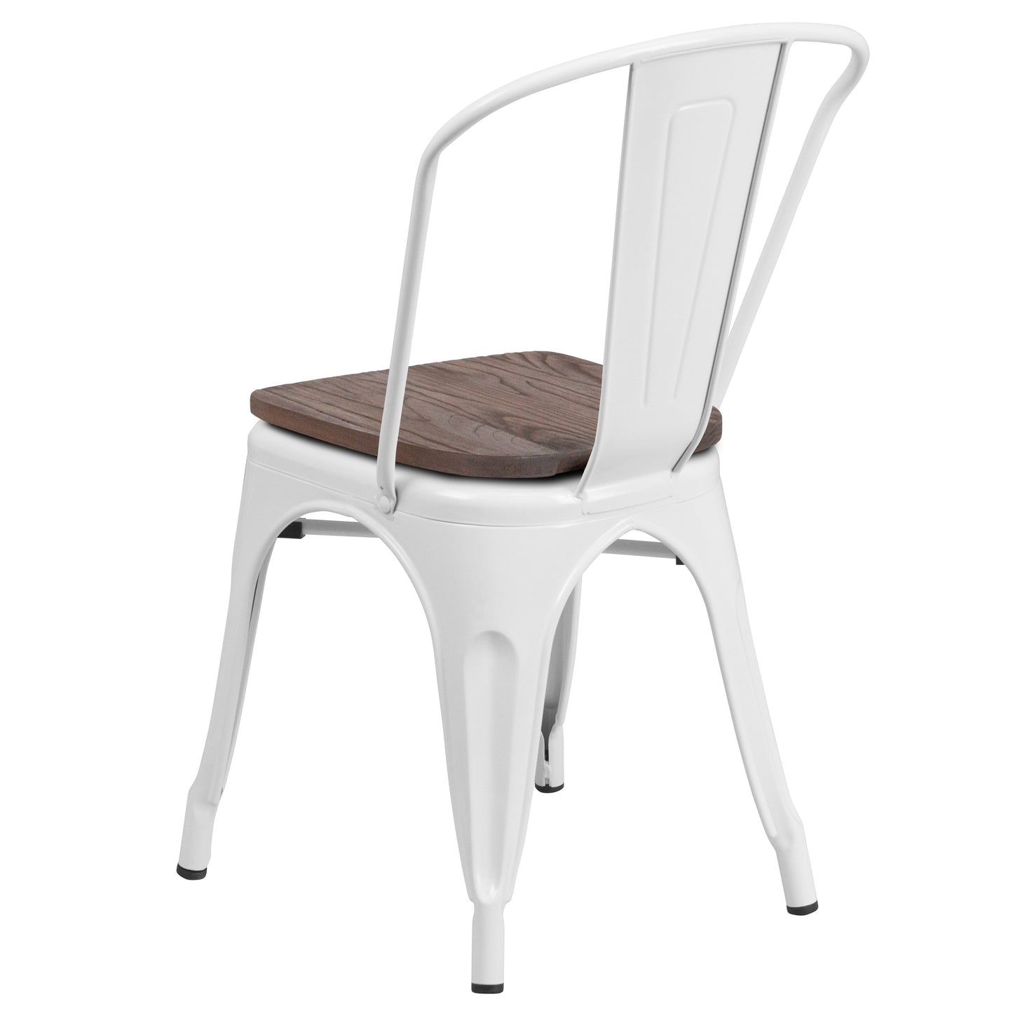 White Metal Stack Chair CH-31230-WH-WD-GG