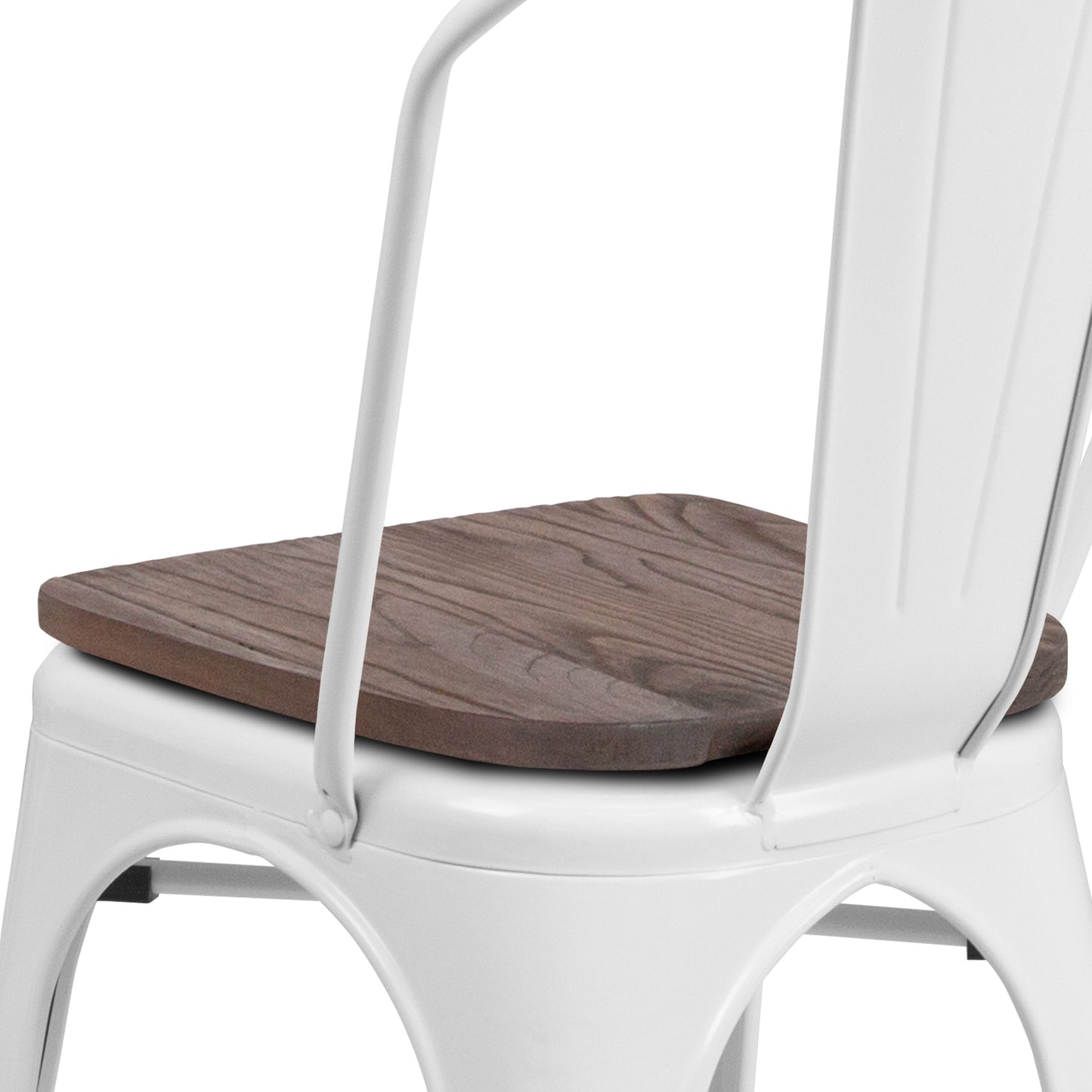 White Metal Stack Chair CH-31230-WH-WD-GG