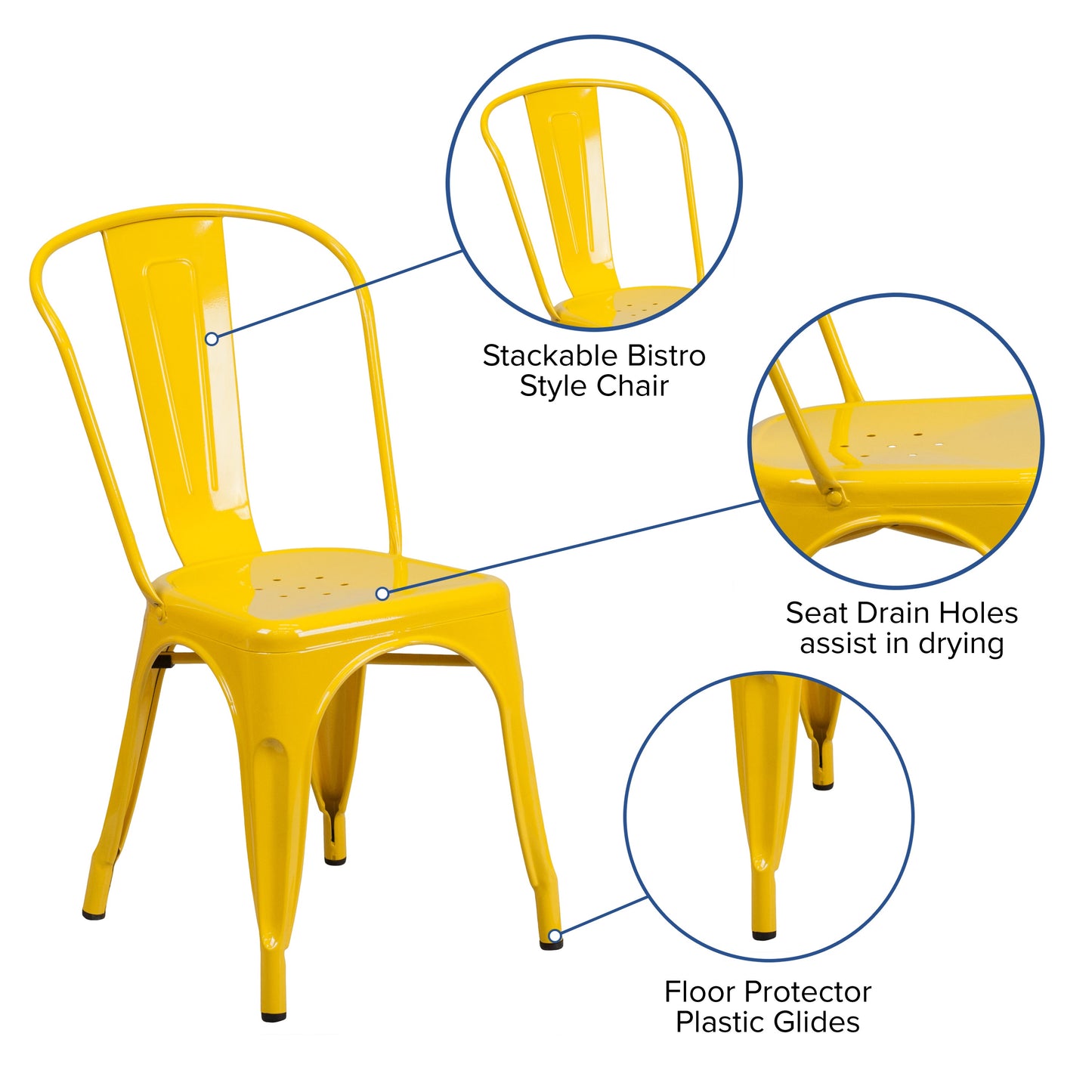 Yellow Metal Chair CH-31230-YL-GG