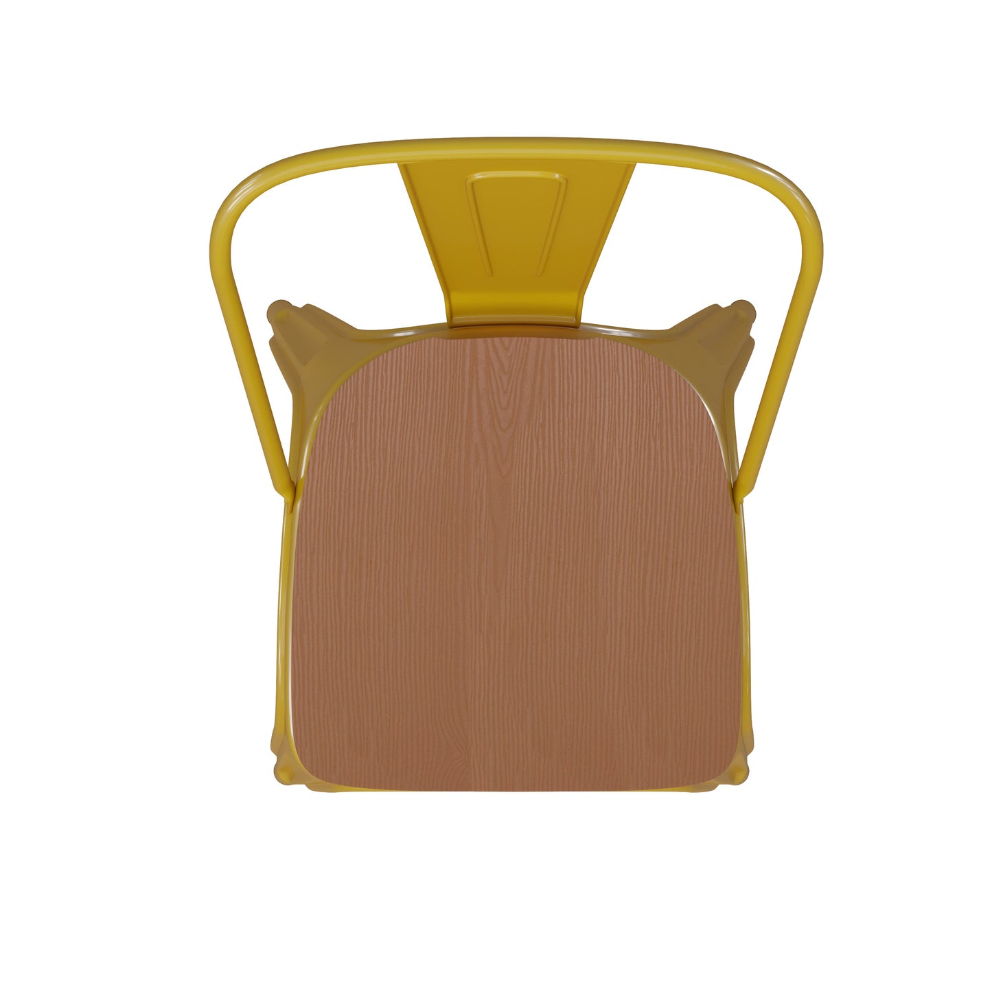 Yellow Metal Chair-Teak Seat CH-31230-YL-PL1T-GG