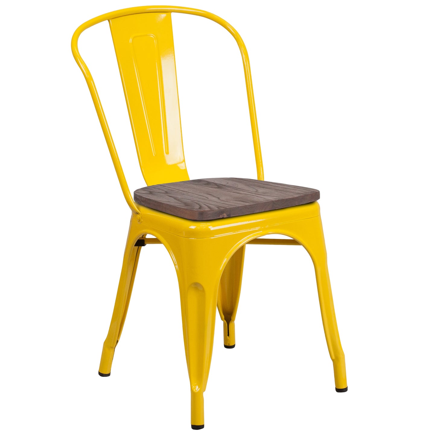 Yellow Metal Stack Chair CH-31230-YL-WD-GG