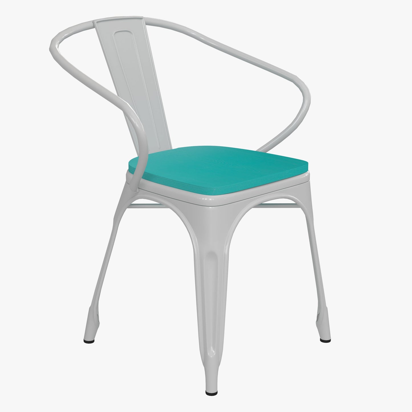 Modern Colorful Stack Chair with Arms and Poly Resin Seat for Commercial or Residential Use