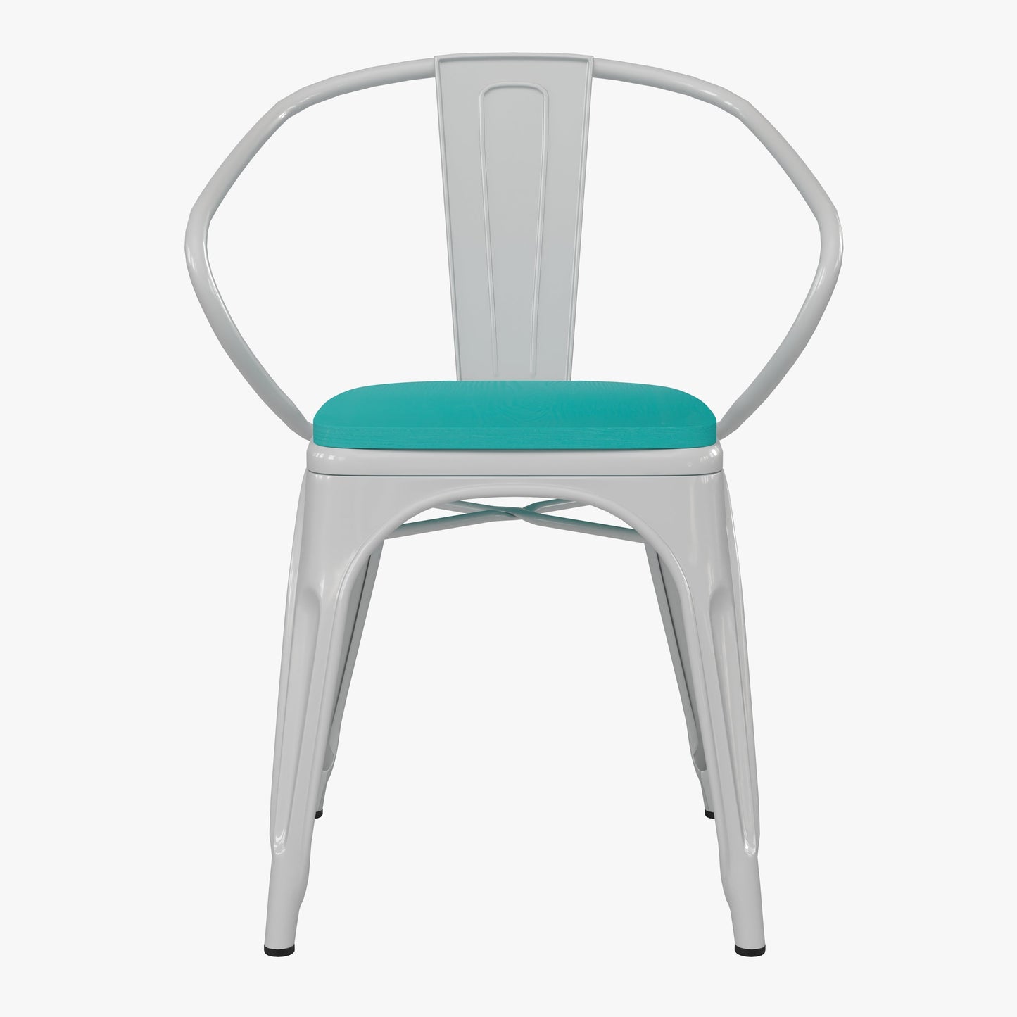 Modern Colorful Stack Chair with Arms and Poly Resin Seat for Commercial or Residential Use