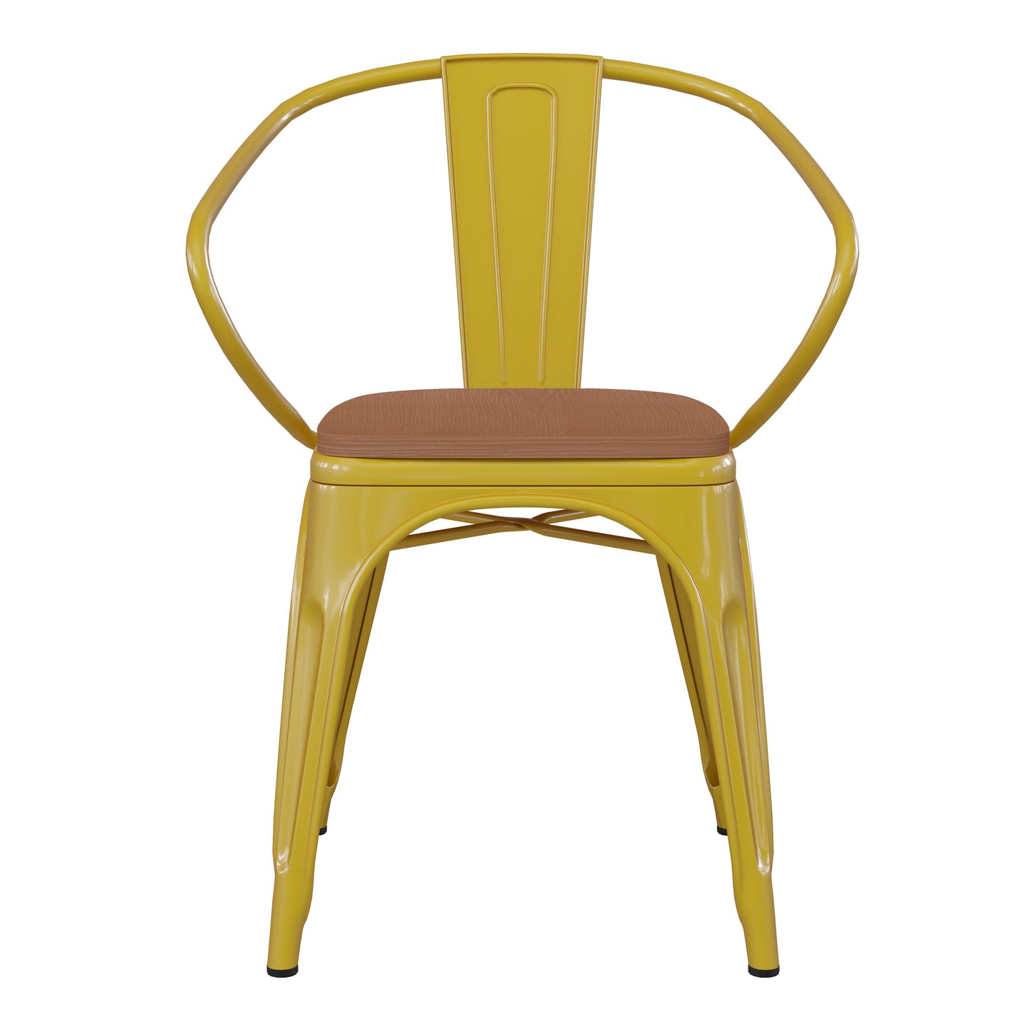 Modern Colorful Stack Chair with Arms and Poly Resin Seat for Commercial or Residential Use