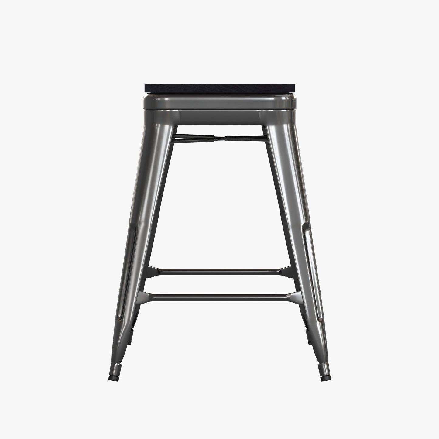 24" Black Stool-24" Black Seat CH-31320-24-BK-PL2B-GG