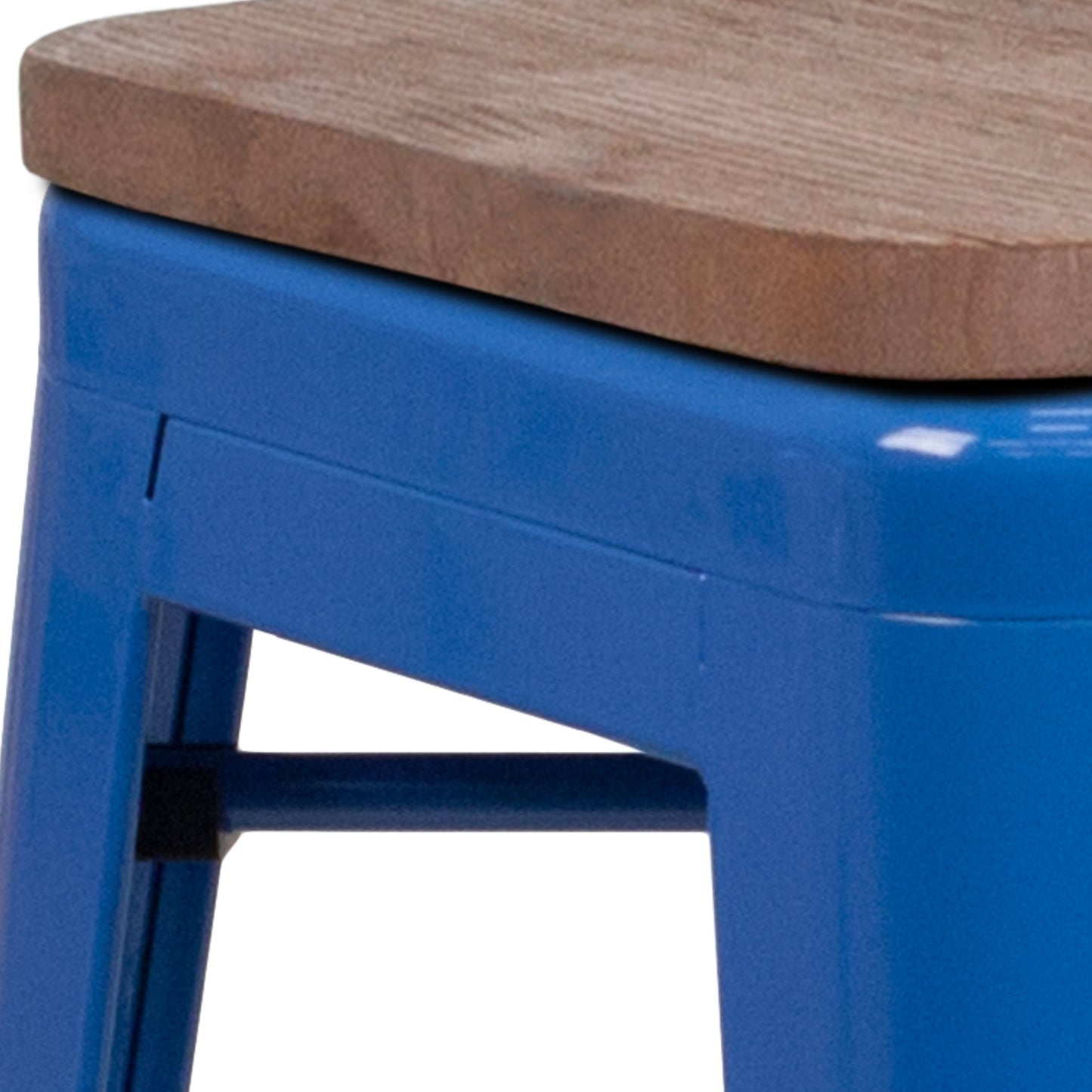 24" Blue Metal Counter Stool CH-31320-24-BL-WD-GG