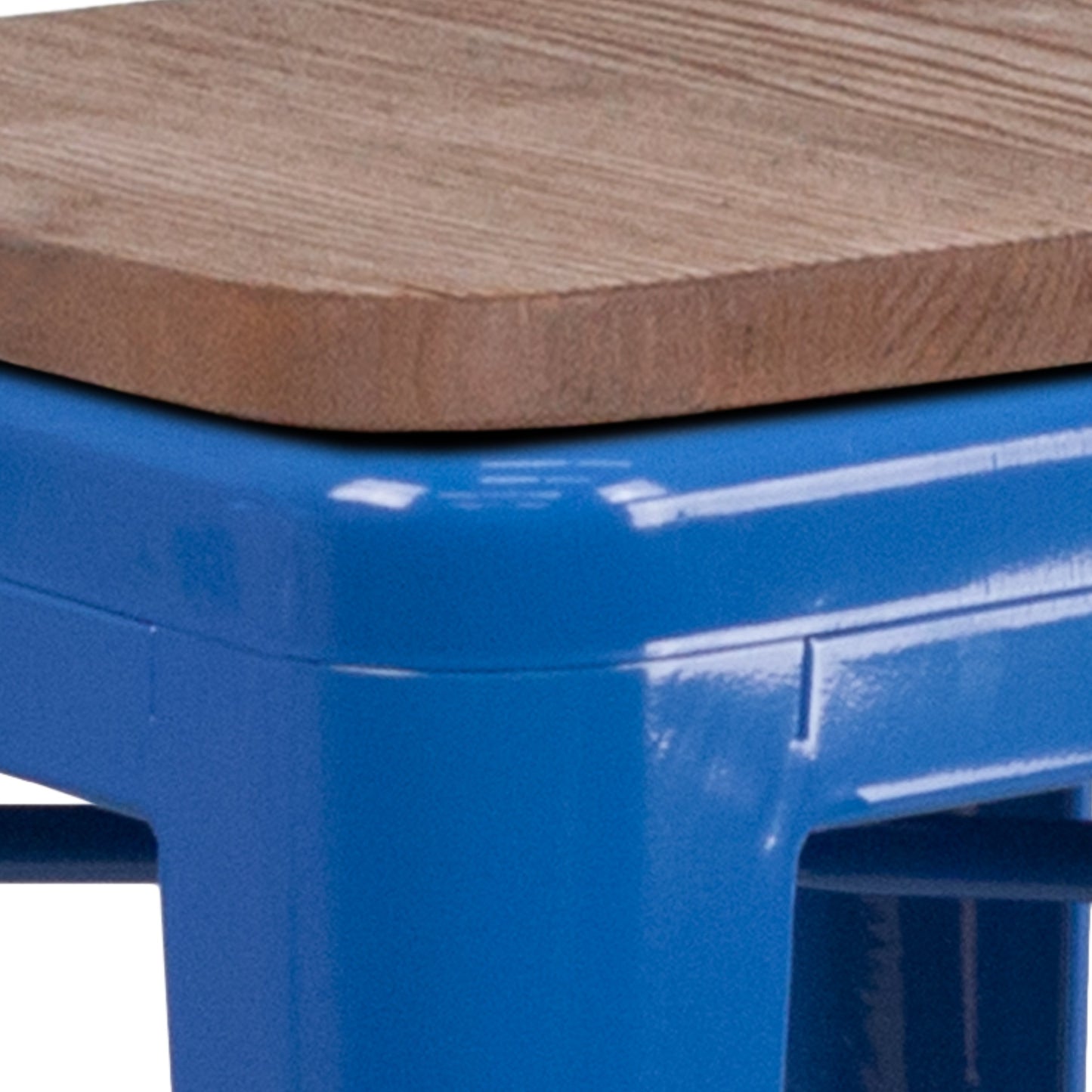 24" Blue Metal Counter Stool CH-31320-24-BL-WD-GG