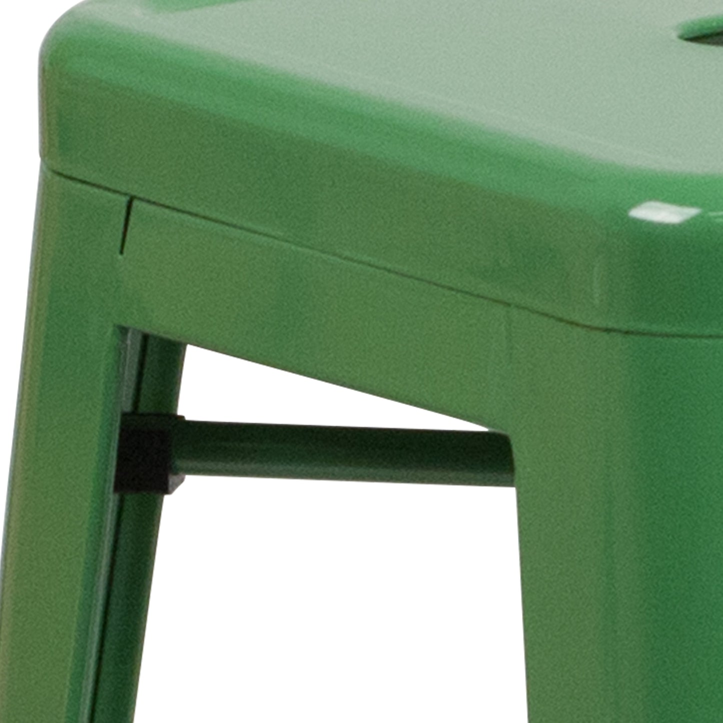 24" Green No Back Metal Stool CH-31320-24-GN-GG