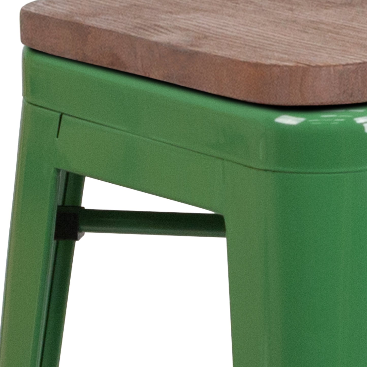 24" Green Metal Counter Stool CH-31320-24-GN-WD-GG