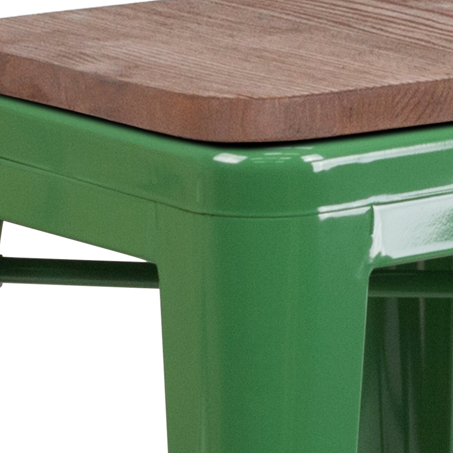 24" Green Metal Counter Stool CH-31320-24-GN-WD-GG