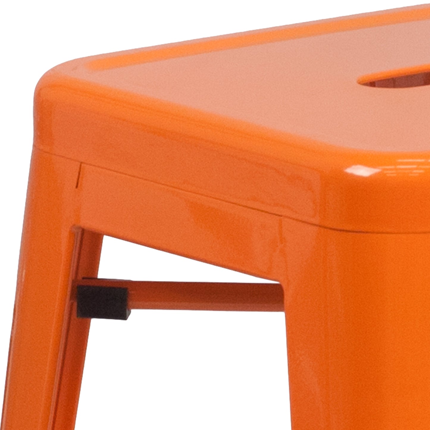 24" Orange No Back Metal Stool CH-31320-24-OR-GG