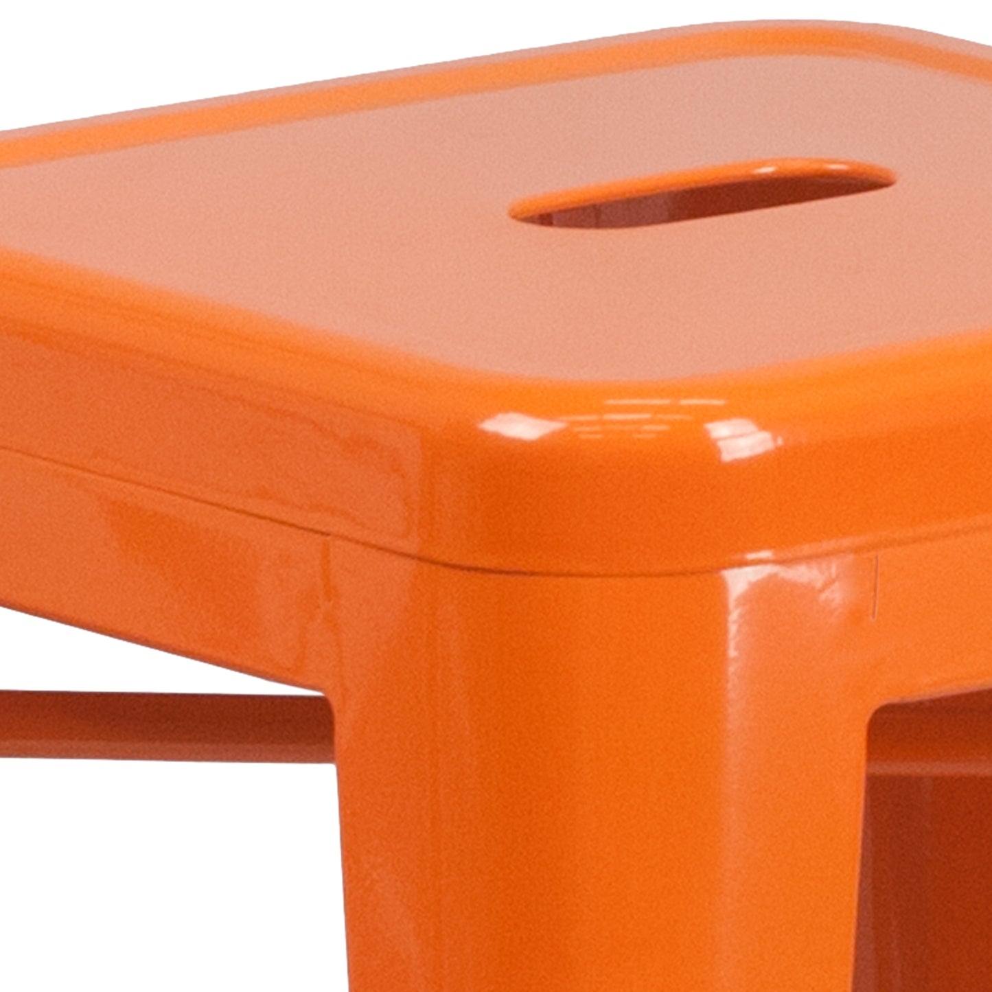 24" Orange No Back Metal Stool CH-31320-24-OR-GG