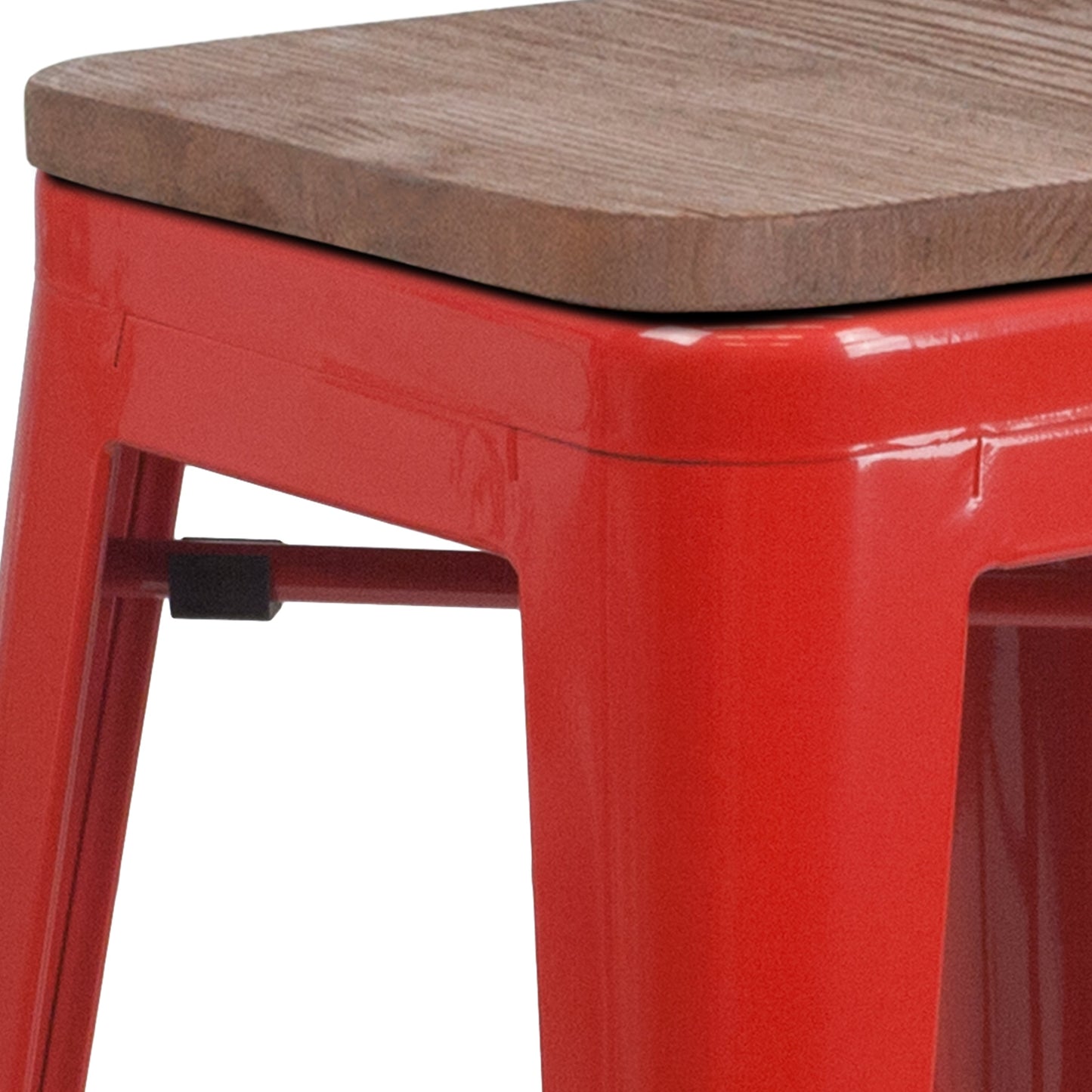 24" Red Metal Counter Stool CH-31320-24-RED-WD-GG