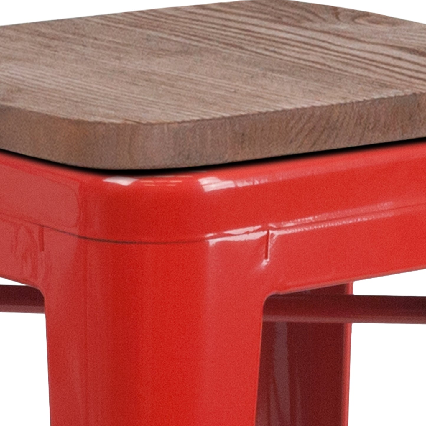 24" Red Metal Counter Stool CH-31320-24-RED-WD-GG