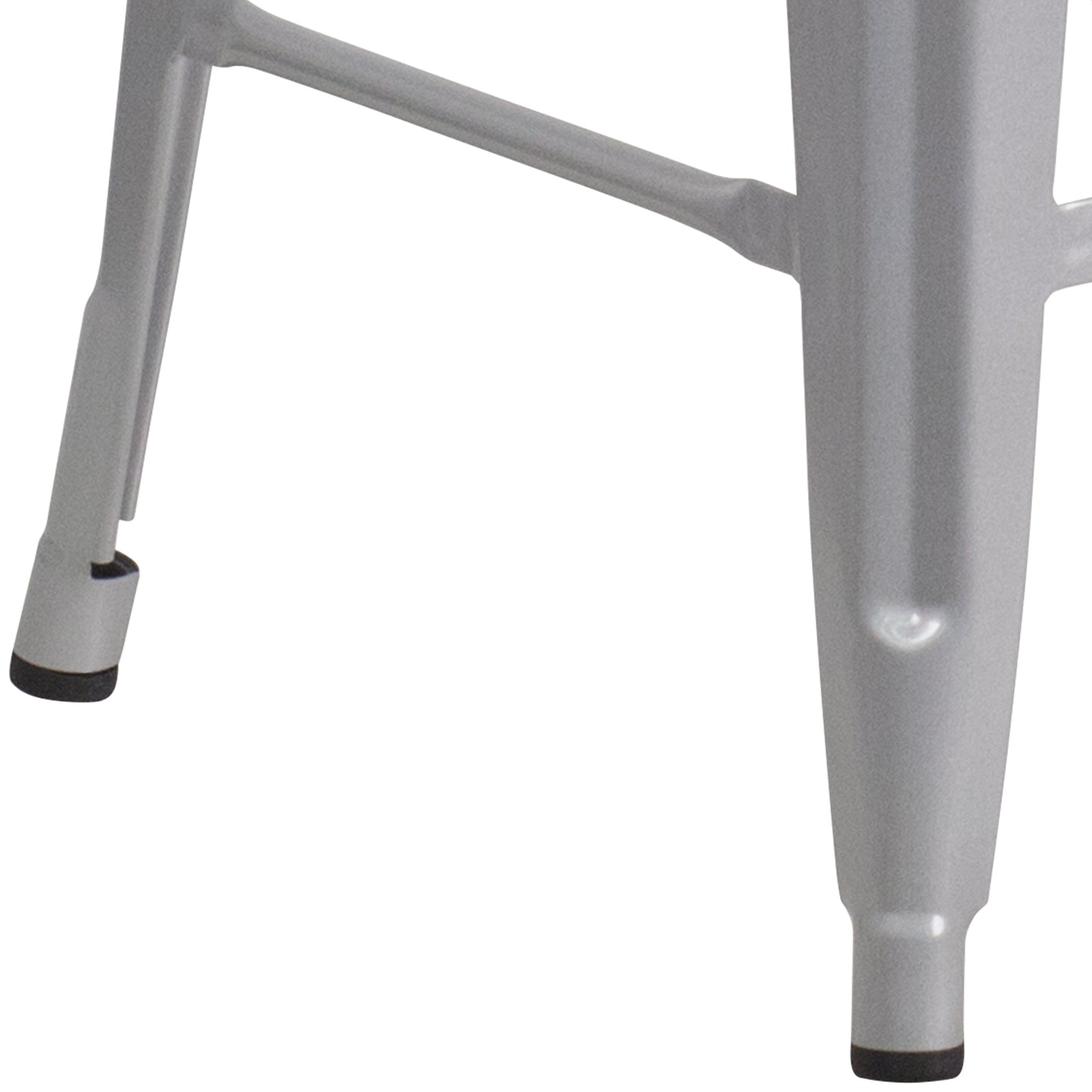 24" Silver No Back Metal Stool CH-31320-24-SIL-GG