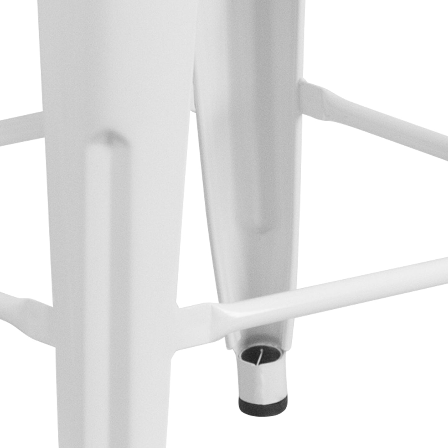 24" White No Back Metal Stool CH-31320-24-WH-GG