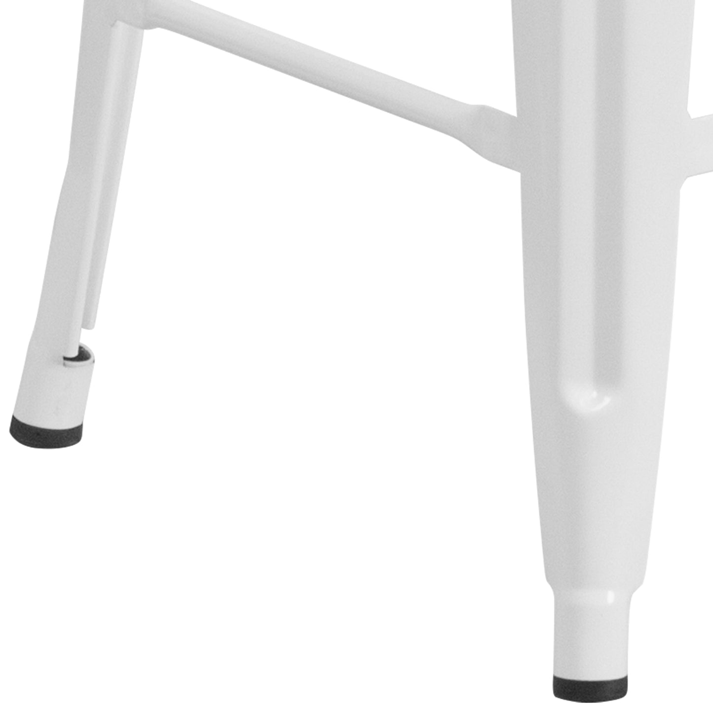 24" White Metal Counter Stool CH-31320-24-WH-WD-GG