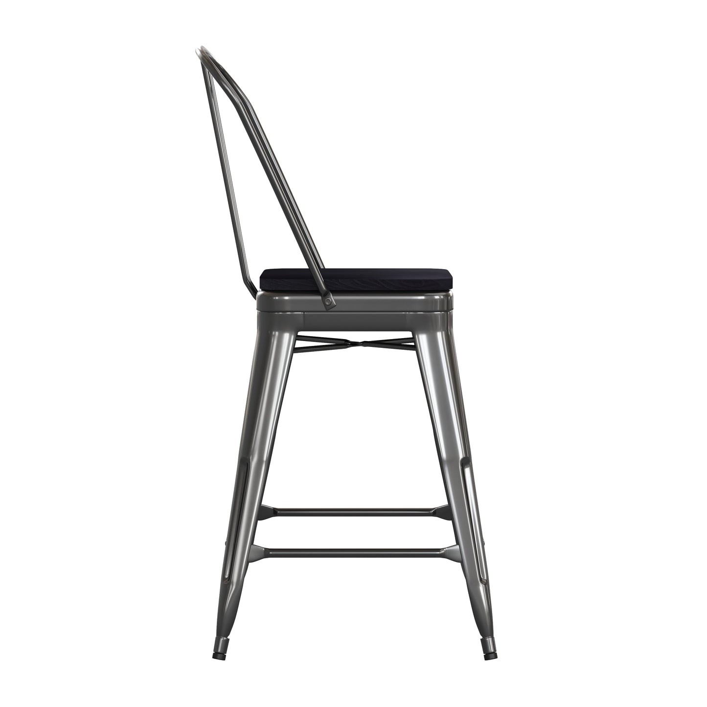 24" Black Stool-Black Seat CH-31320-24GB-BK-PL2B-GG