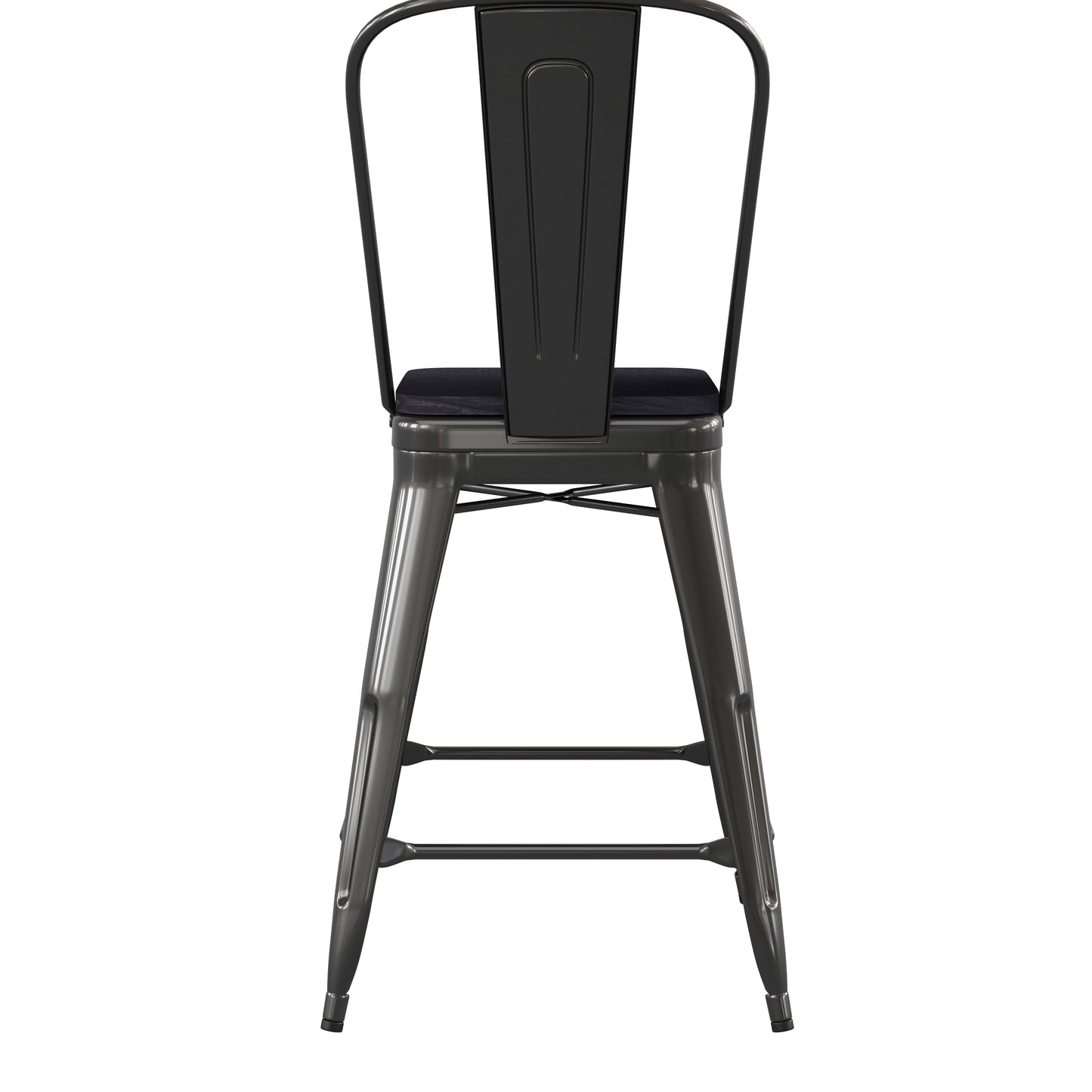 24" Black Stool-Black Seat CH-31320-24GB-BK-PL2B-GG