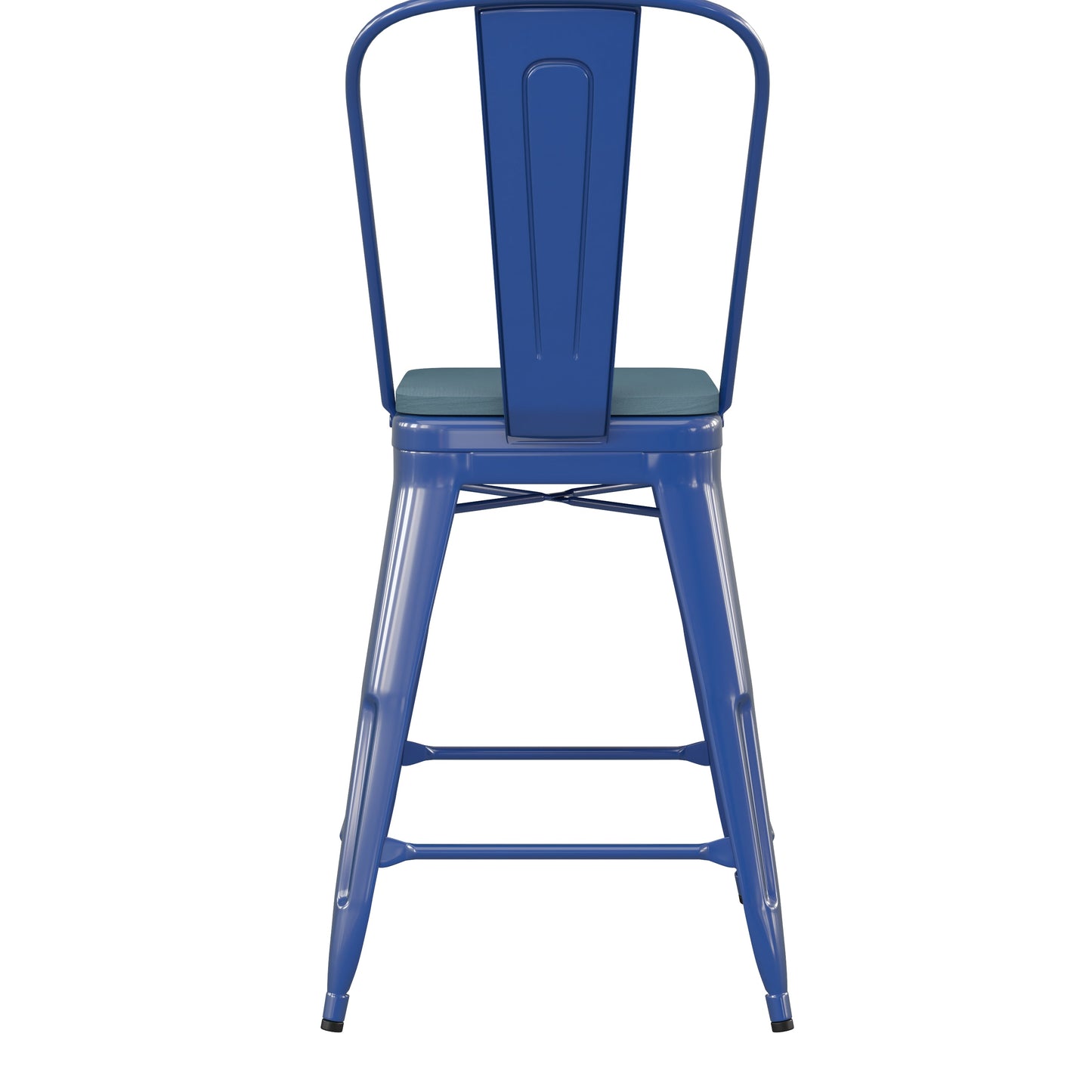 24" Blue Stool-Teal Seat CH-31320-24GB-BL-PL2C-GG