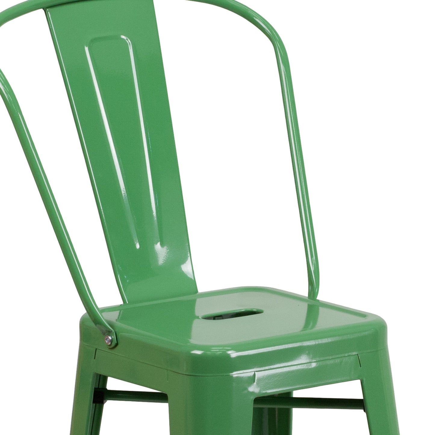 24" Green Metal Outdoor Stool CH-31320-24GB-GN-GG