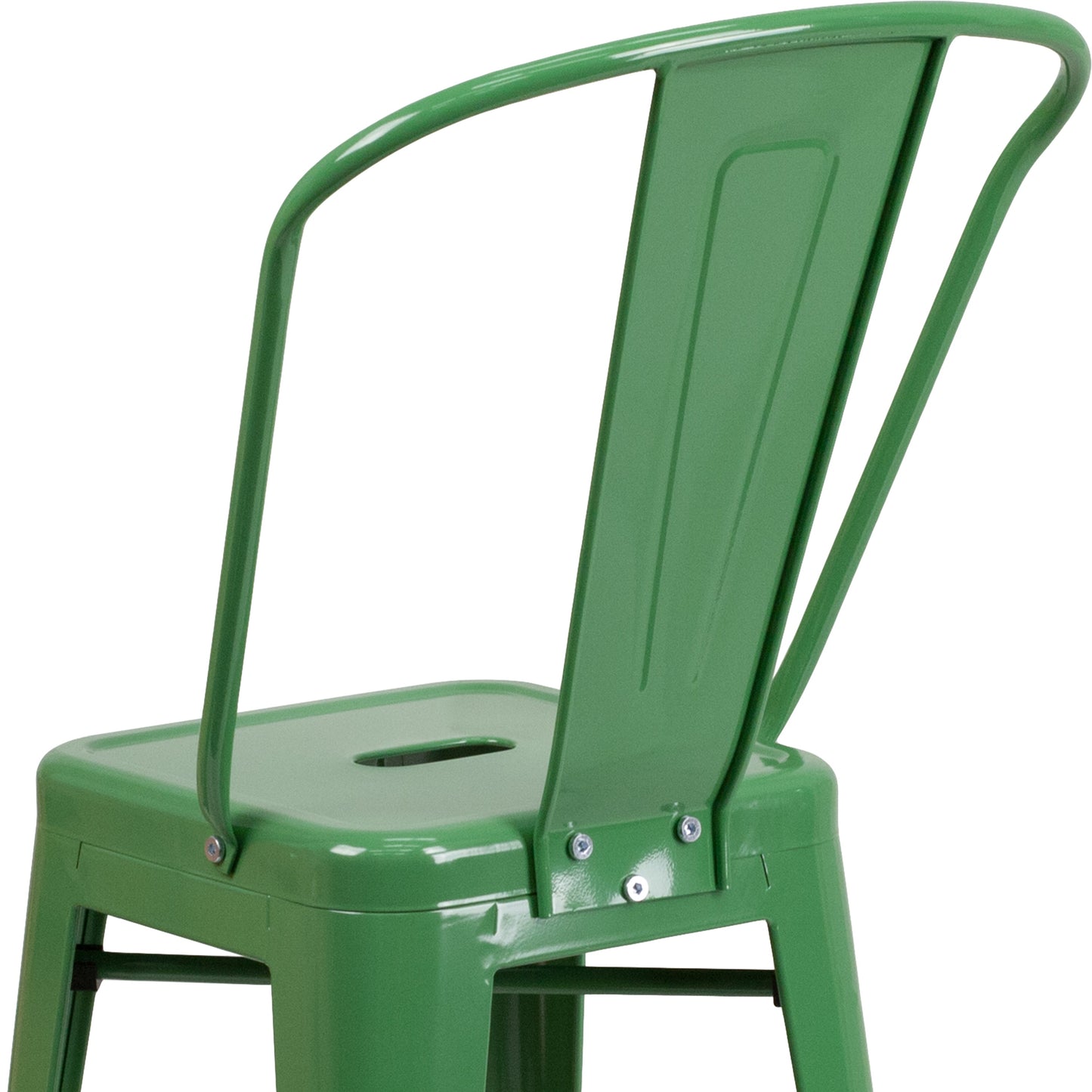 24" Green Metal Outdoor Stool CH-31320-24GB-GN-GG