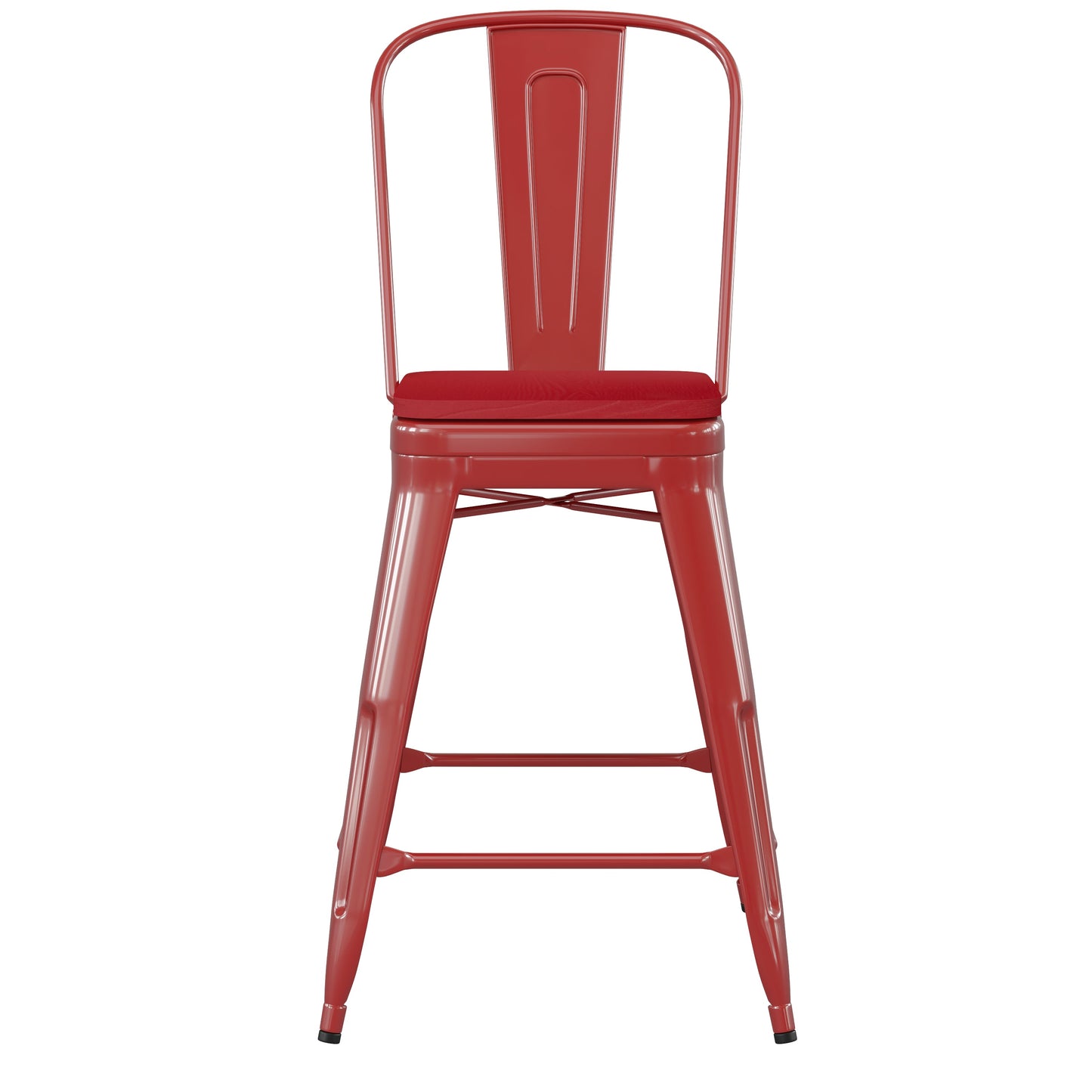 24" Red Stool-Red Seat CH-31320-24GB-RED-PL2R-GG