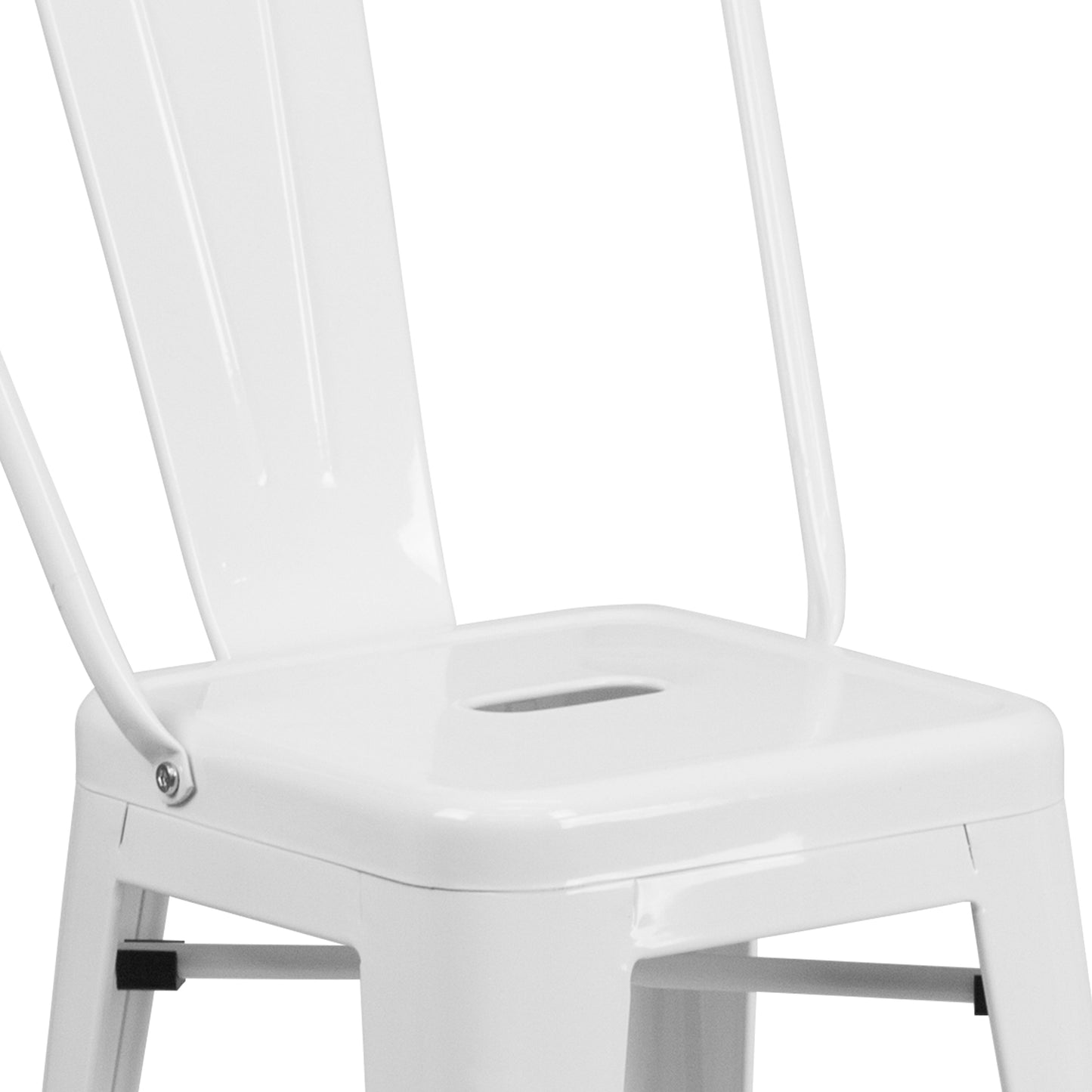 24" White Metal Outdoor Stool CH-31320-24GB-WH-GG