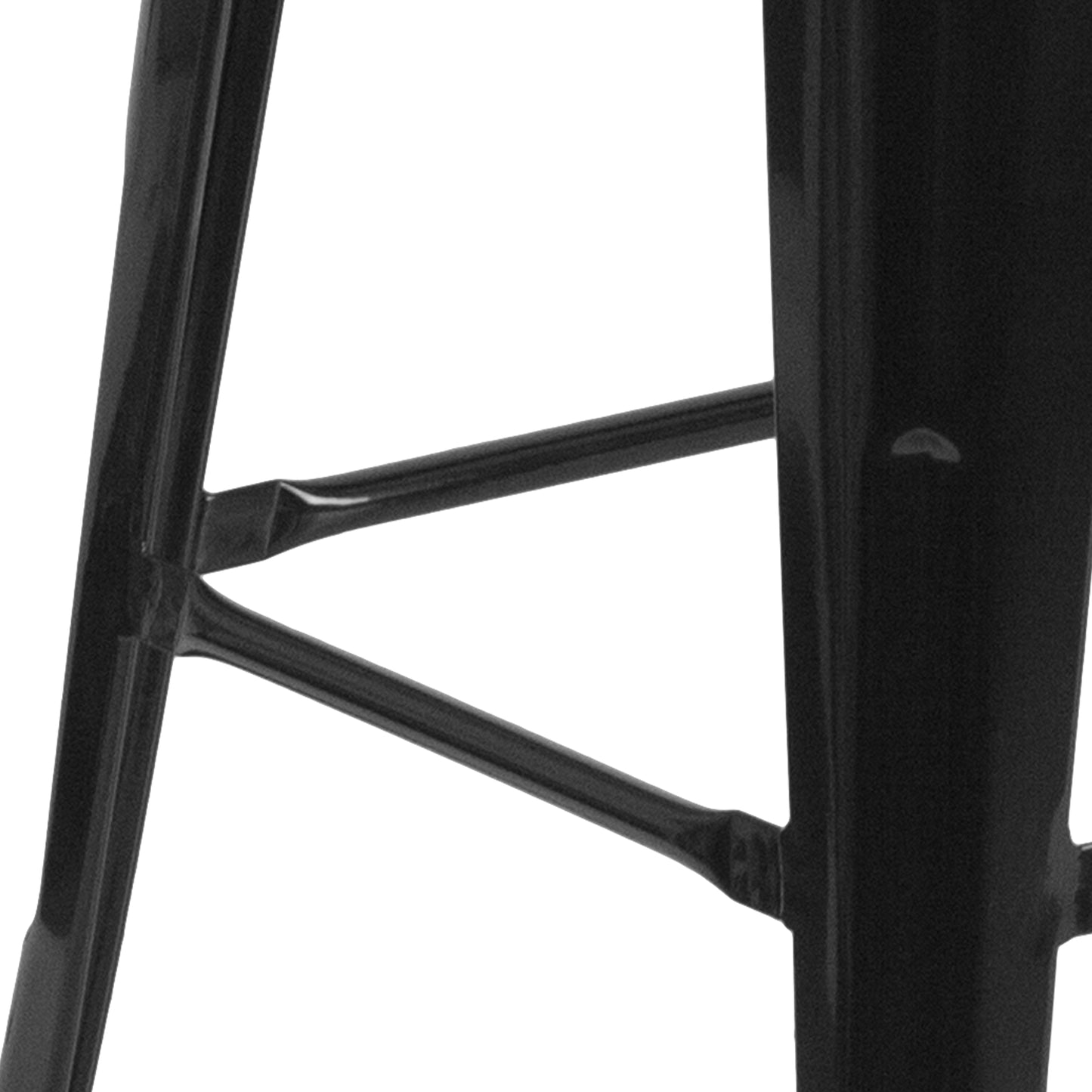 30" Black Backless Metal Stool CH-31320-30-BK-WD-GG