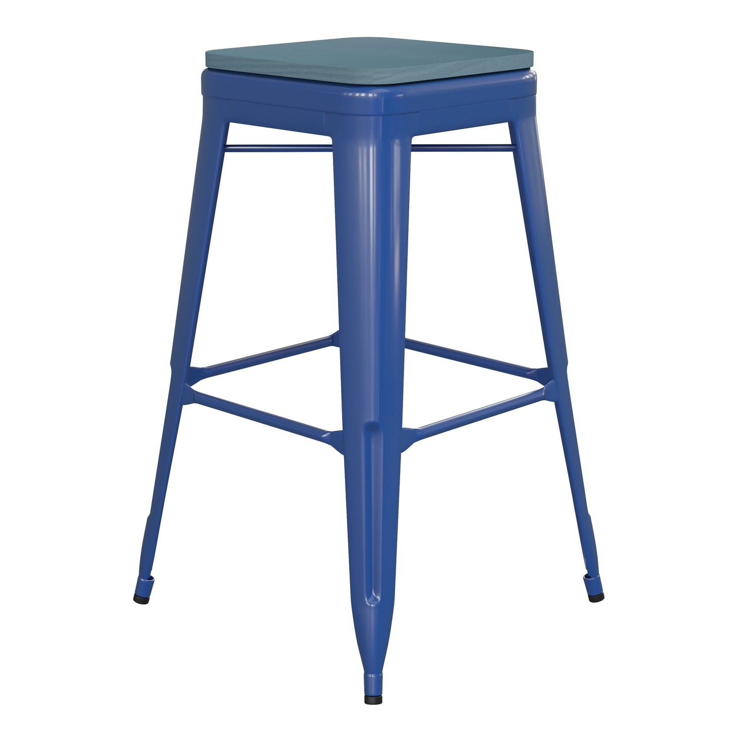 30" Blue Stool-Teal Blue Seat CH-31320-30-BL-PL2C-GG