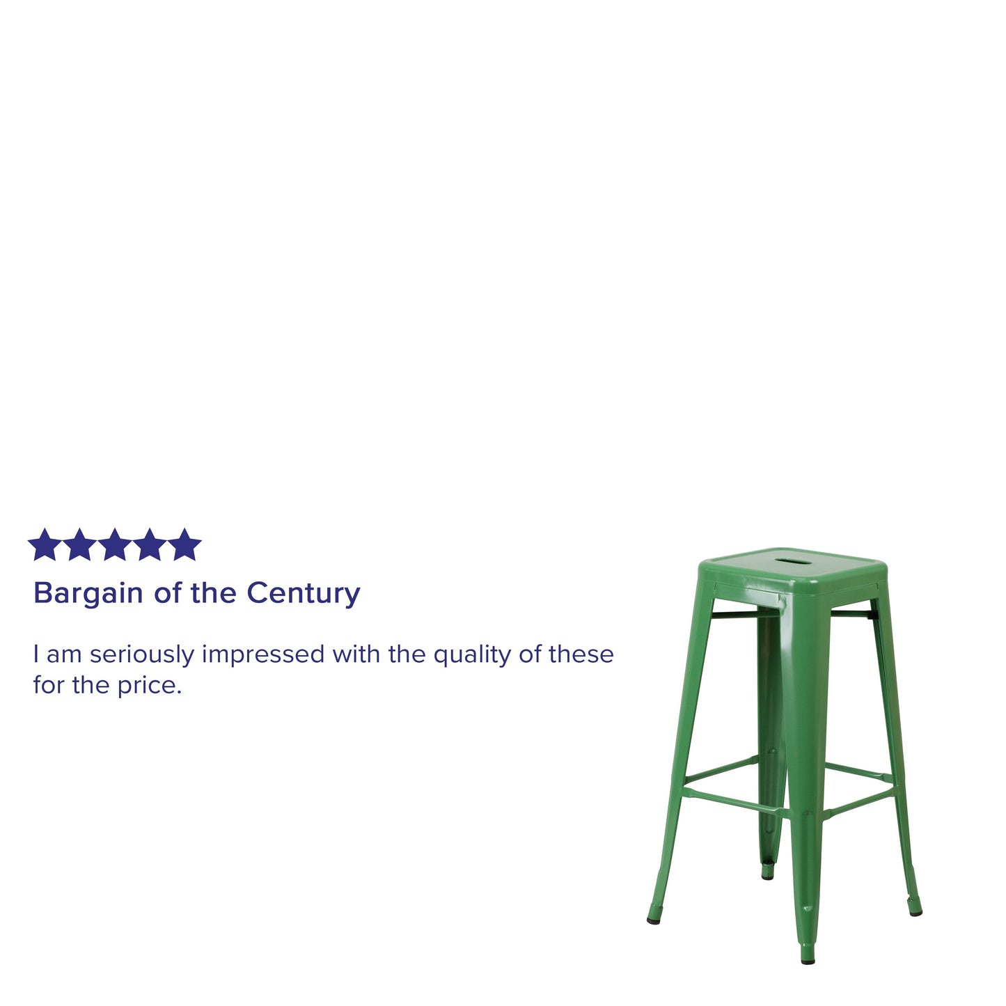 30" Green No Back Metal Stool CH-31320-30-GN-GG