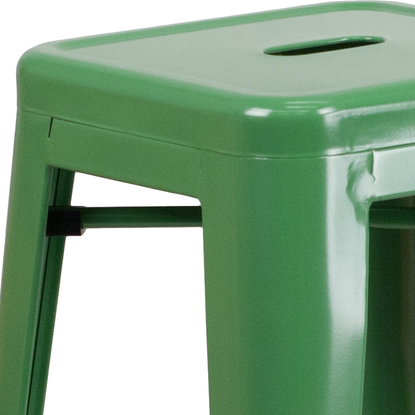 30" Green No Back Metal Stool CH-31320-30-GN-GG