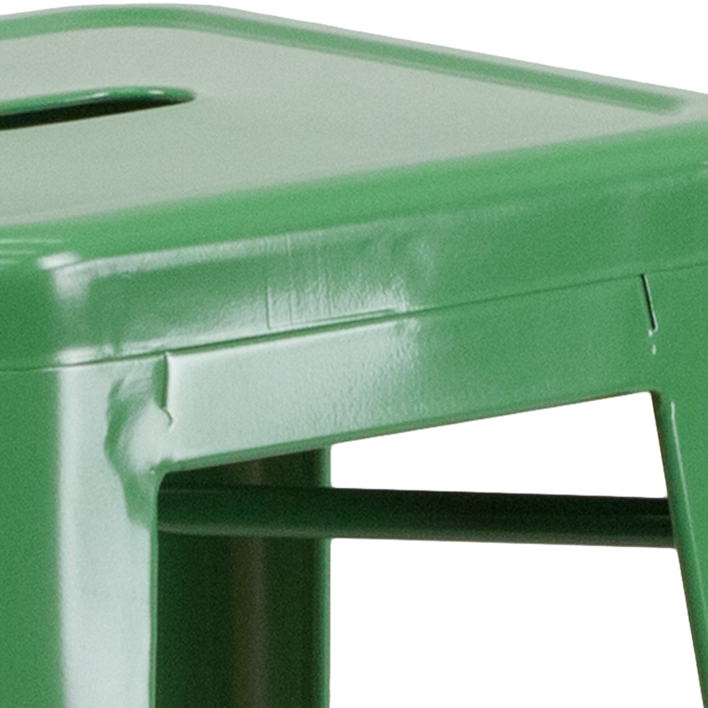 30" Green No Back Metal Stool CH-31320-30-GN-GG