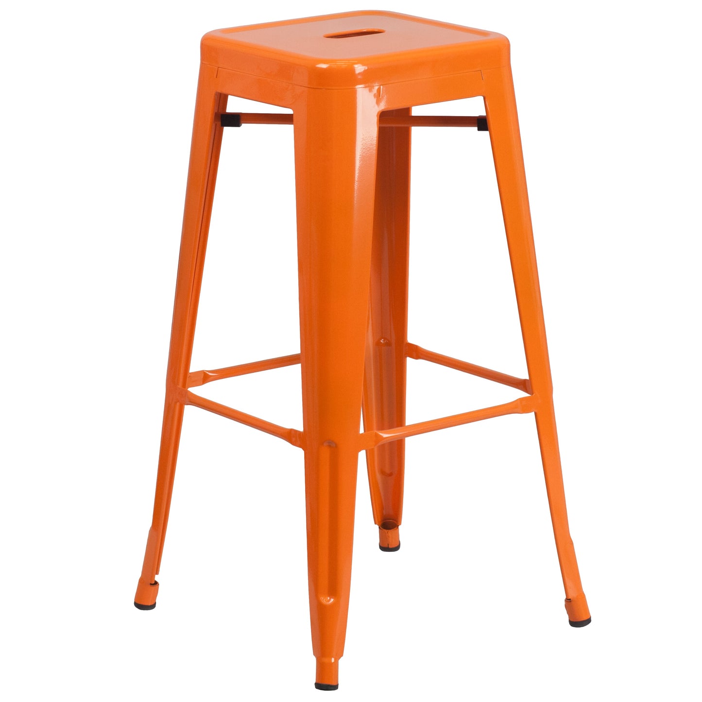 30" Orange No Back Metal Stool CH-31320-30-OR-GG