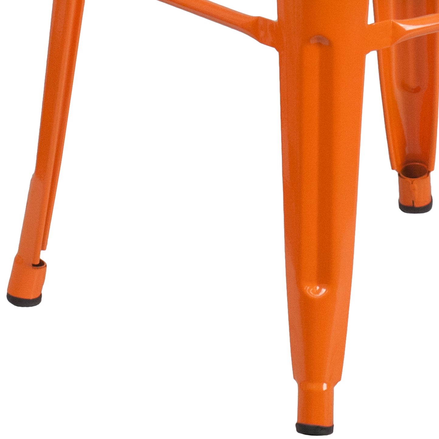 30" Orange No Back Metal Stool CH-31320-30-OR-GG