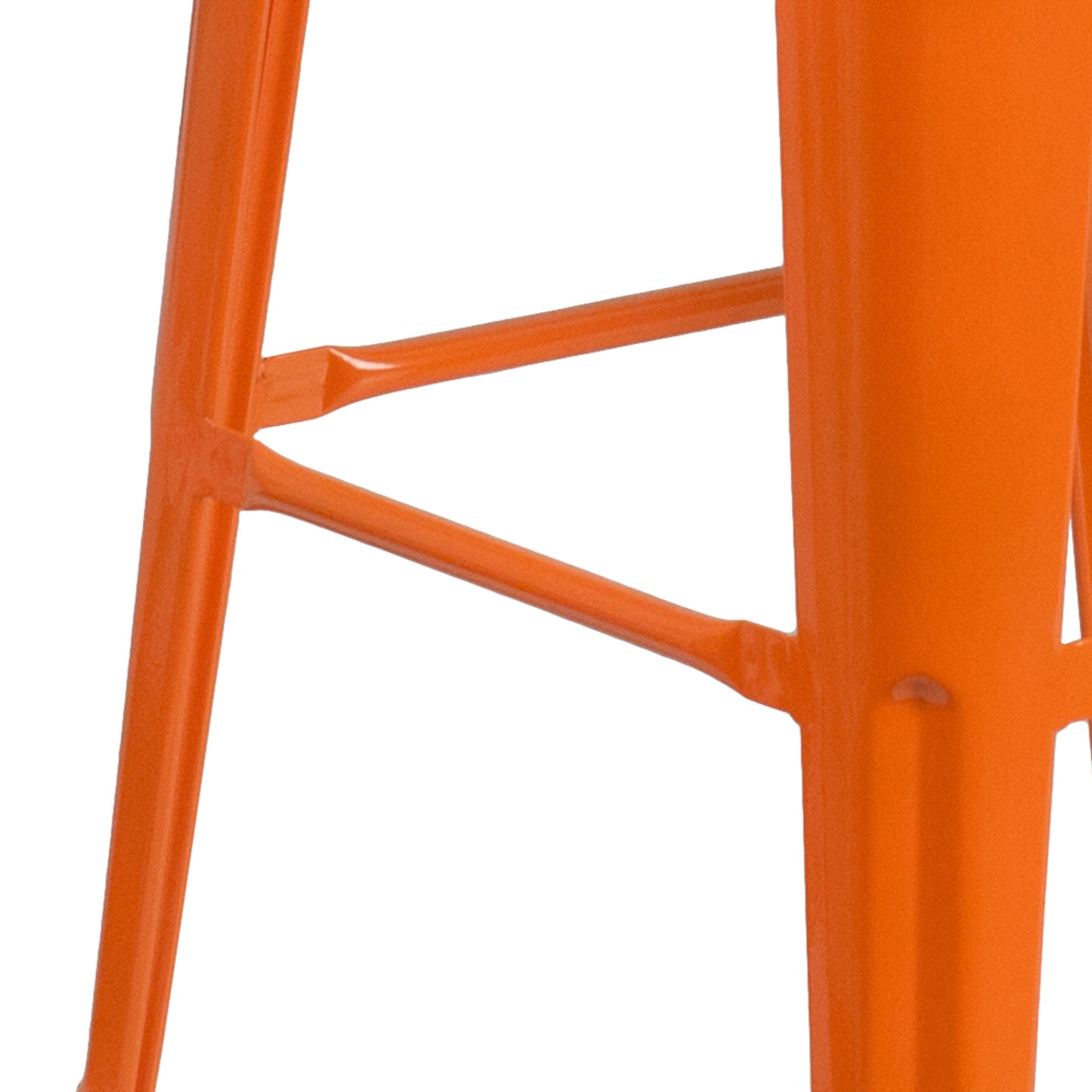 30" Orange Metal Barstool CH-31320-30-OR-WD-GG